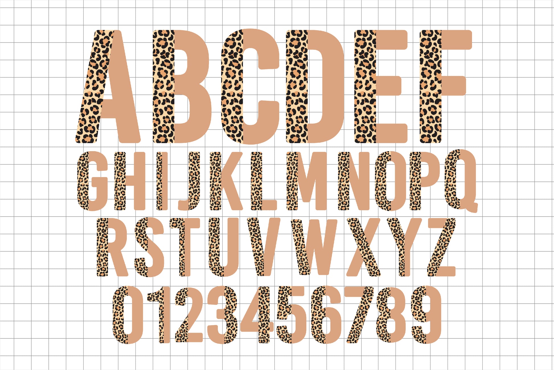 Half Leopard Alphabet Letters