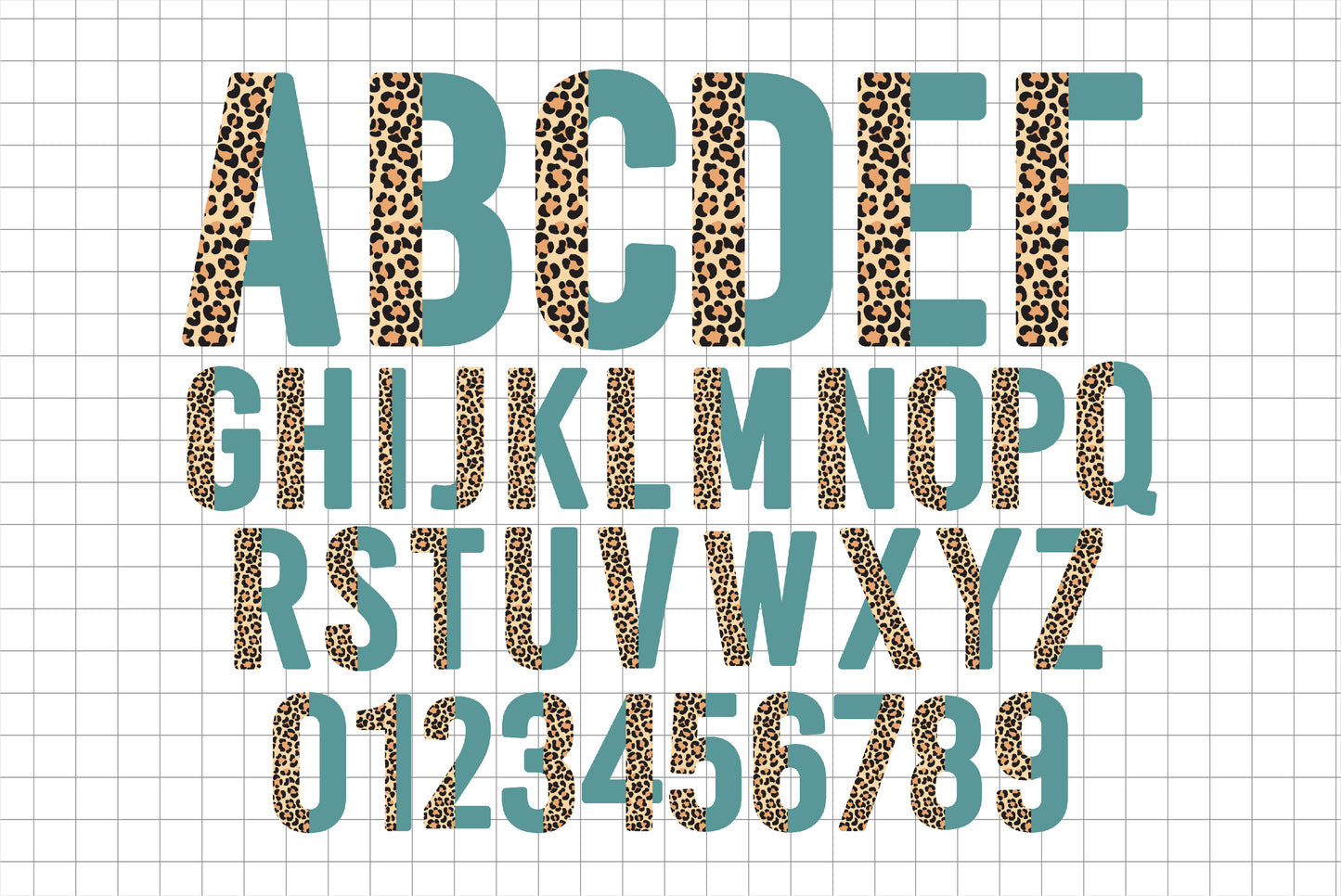 Half Leopard Alphabet Letters