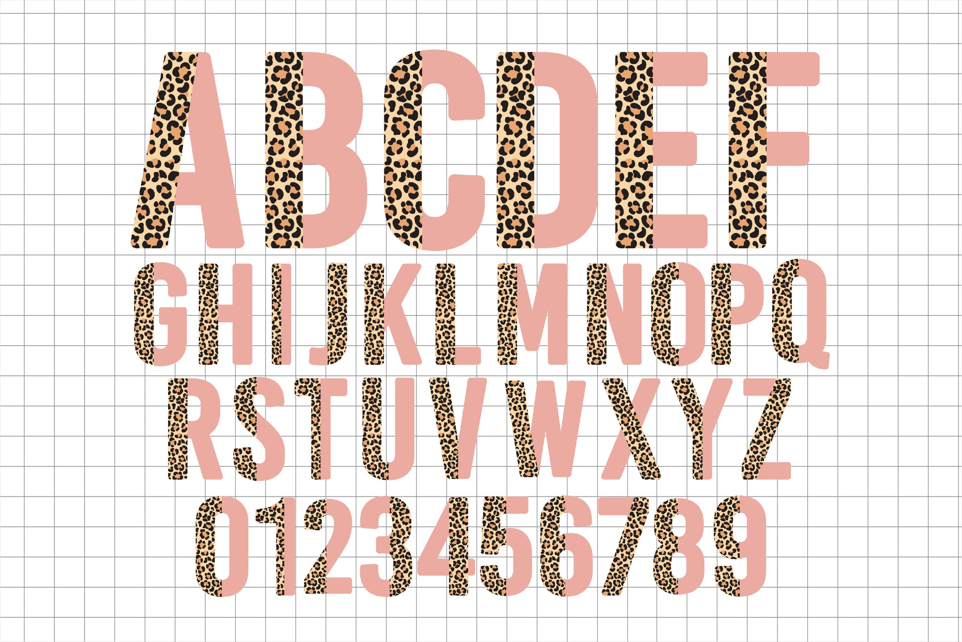 Half Leopard Print Alphabet