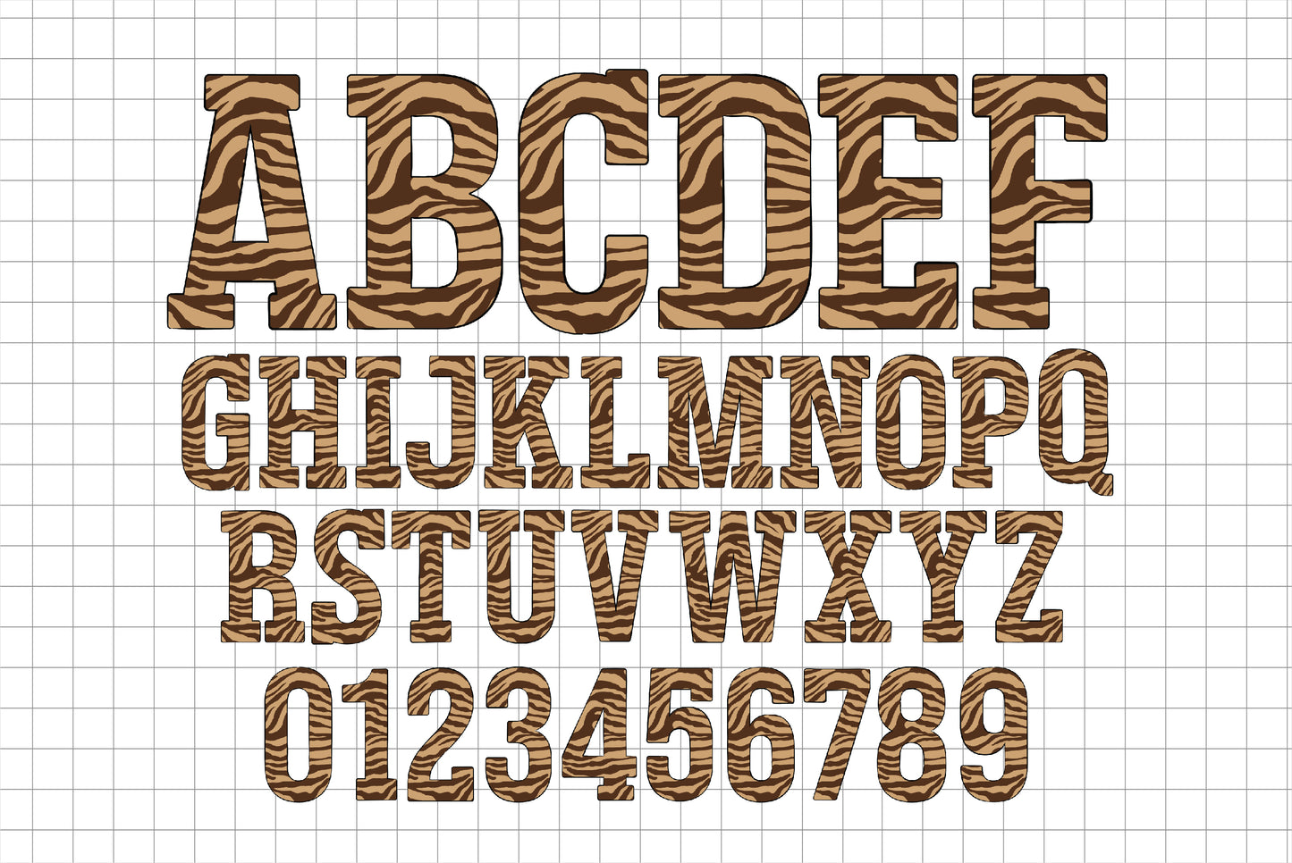 safari animals skin alphabet letters