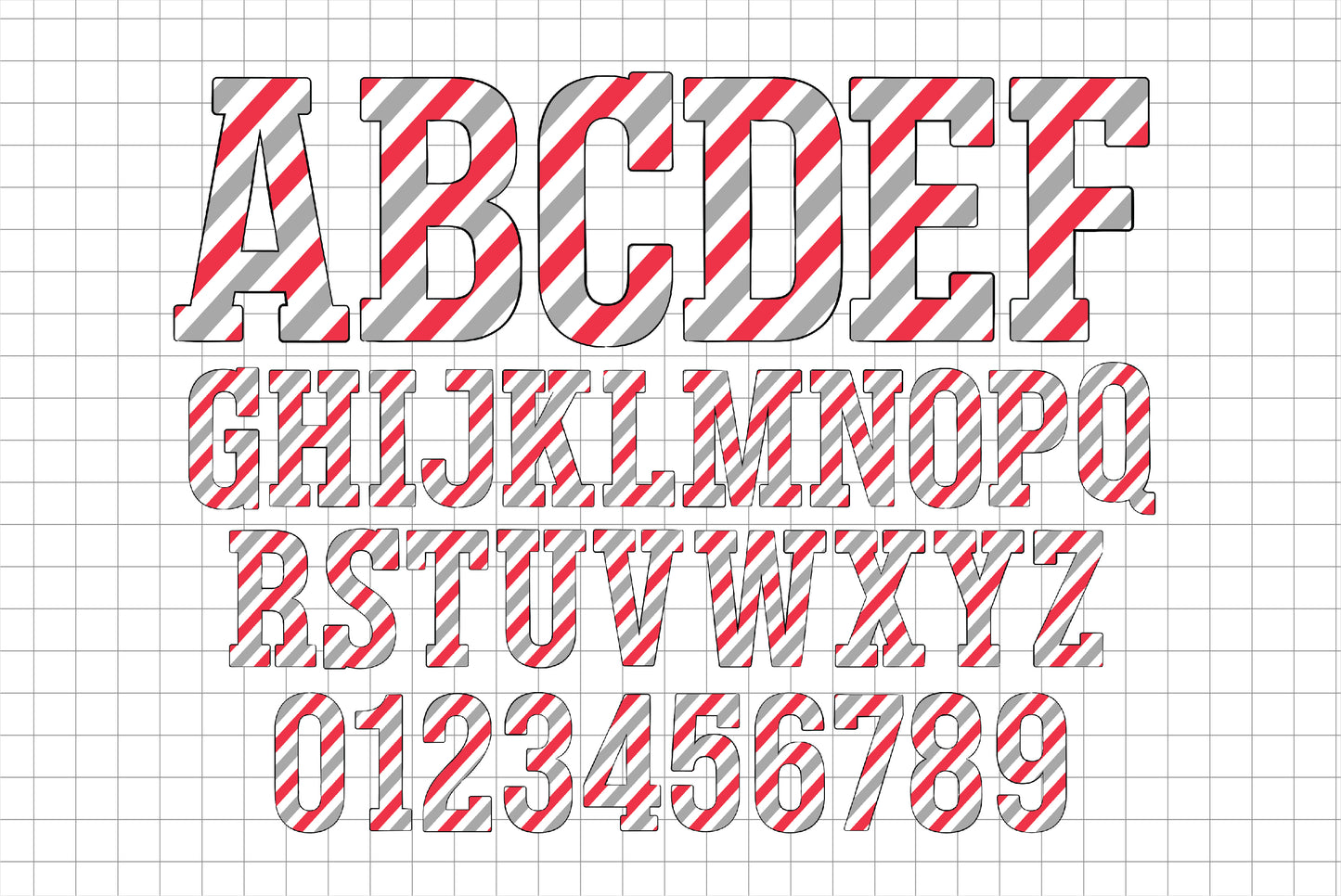 Red Grey Alphabet PNG