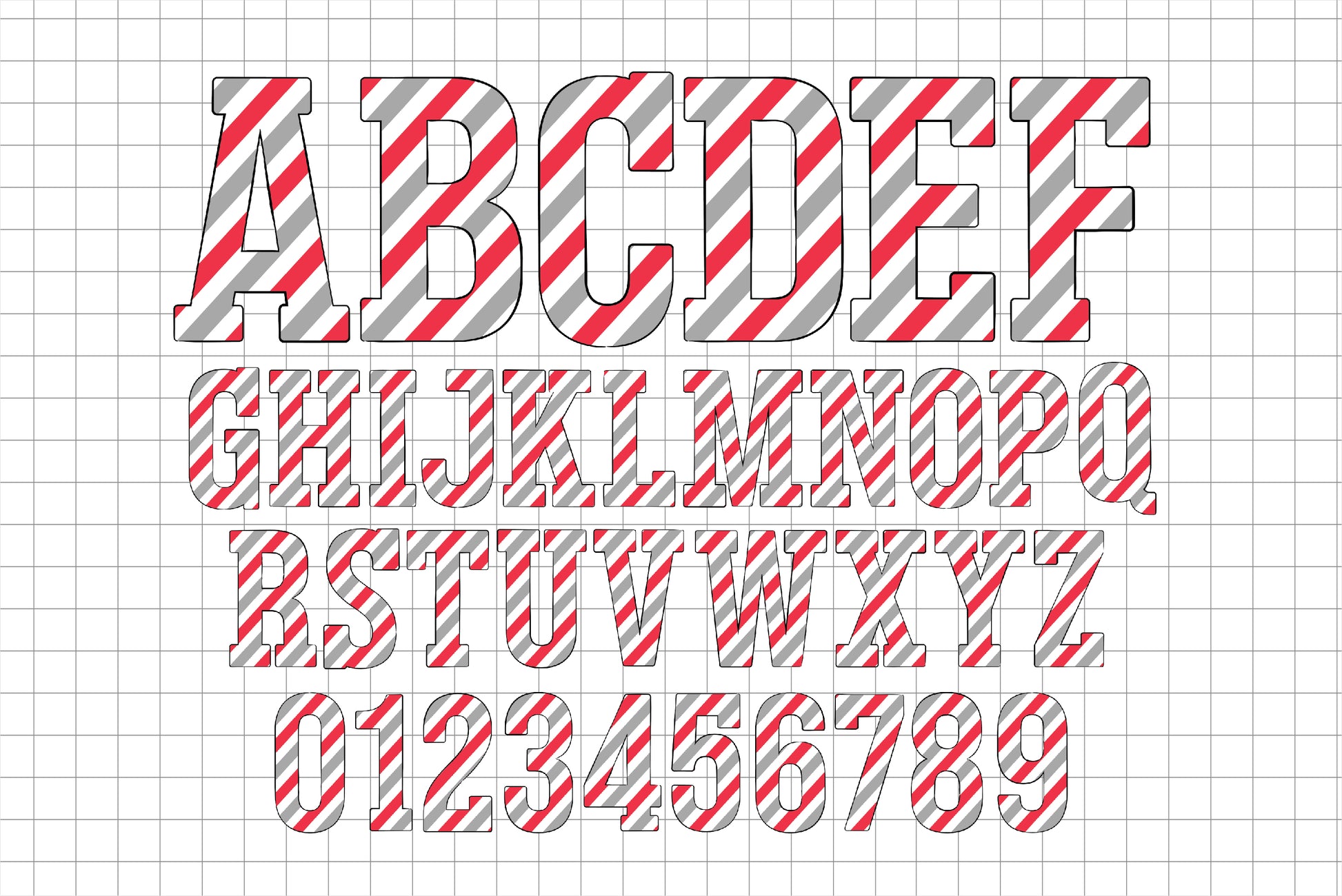 Red Grey Alphabet PNG