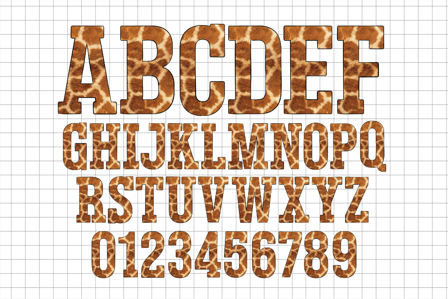 Safari Animal Skin Alphabet Clipart