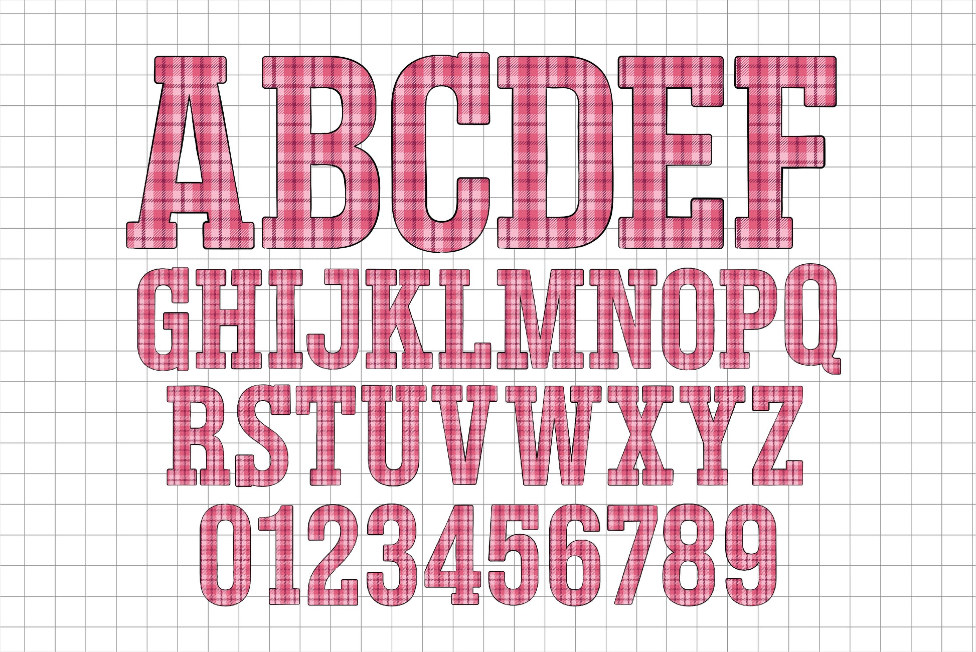 Plaid Alphabet Sublimation