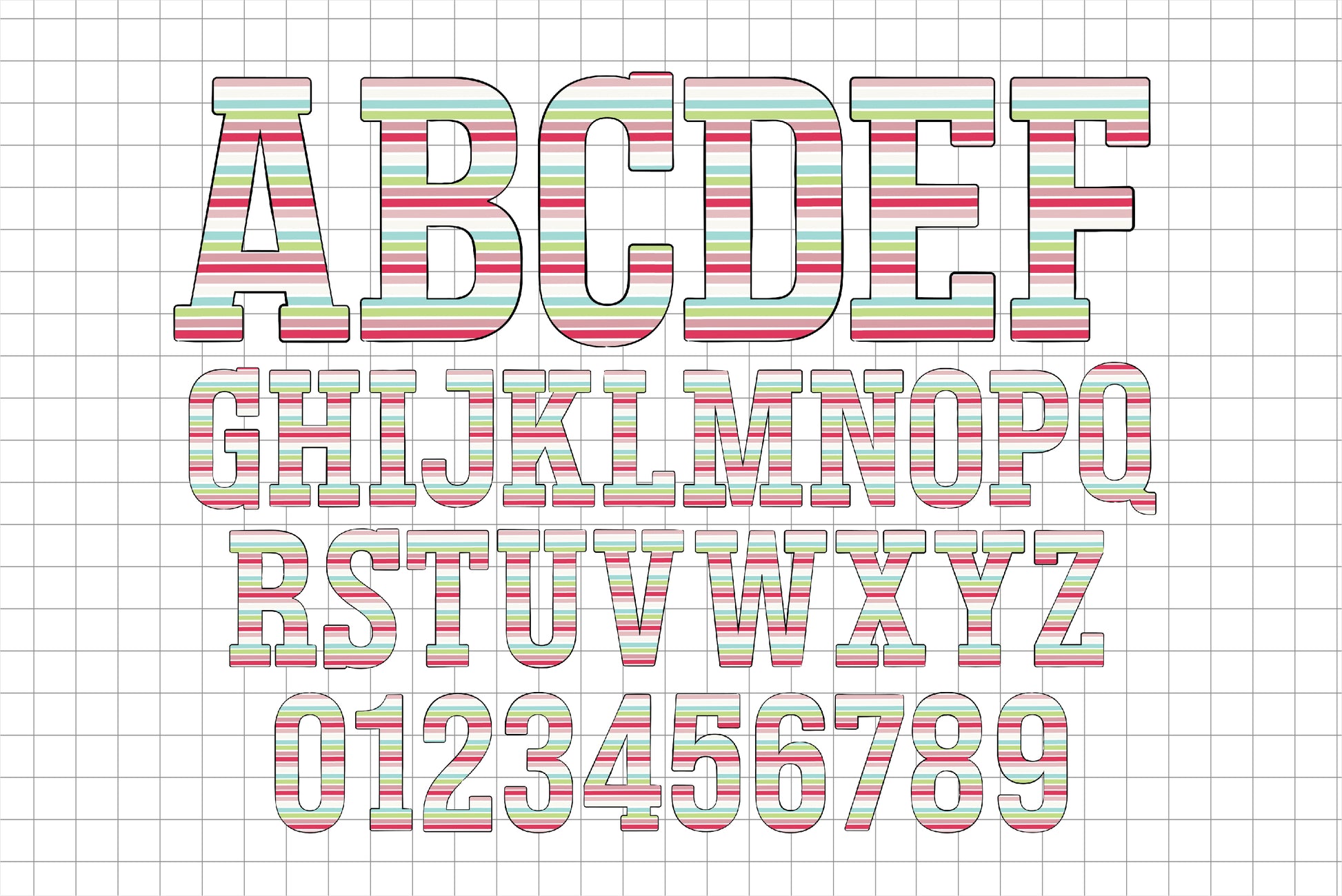 vintage winter alphabet png