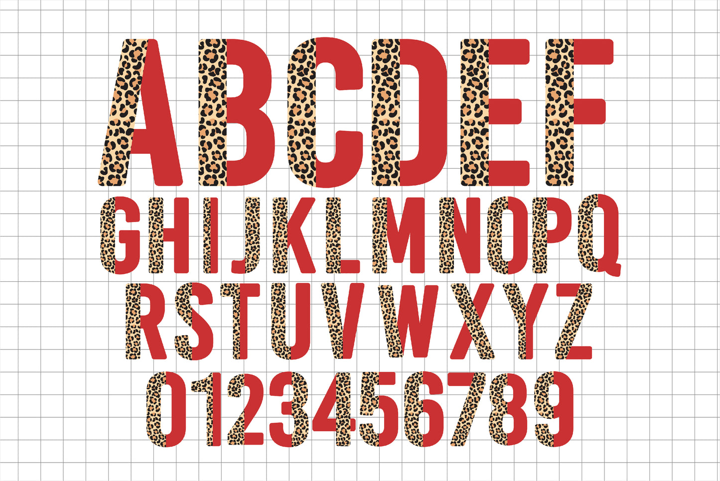 Half Leopard Print Font