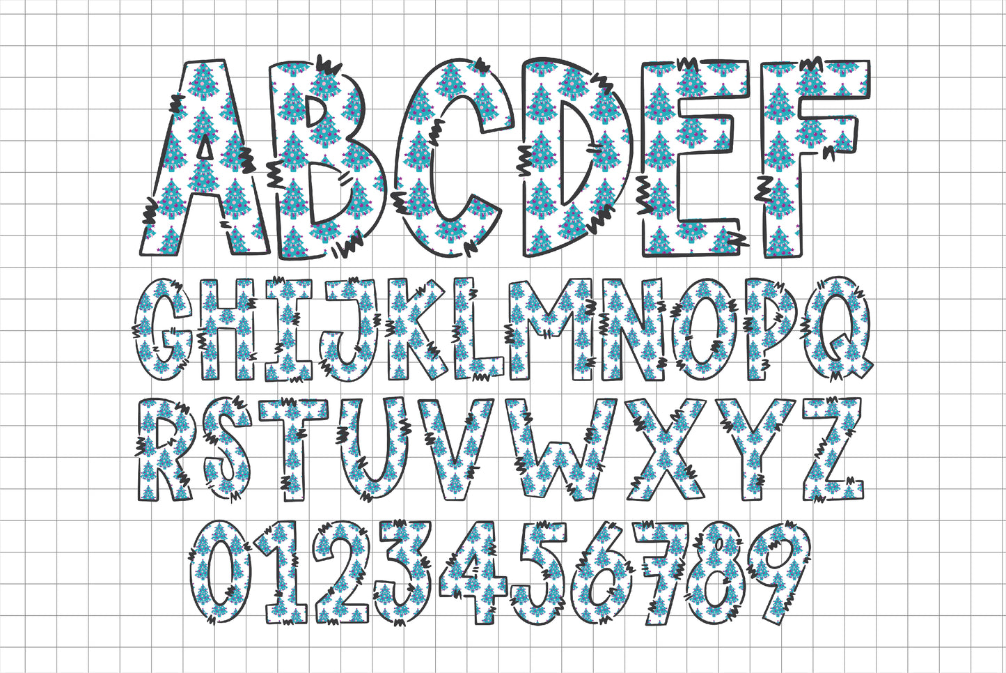 Winter Doodle Alphabet Letters