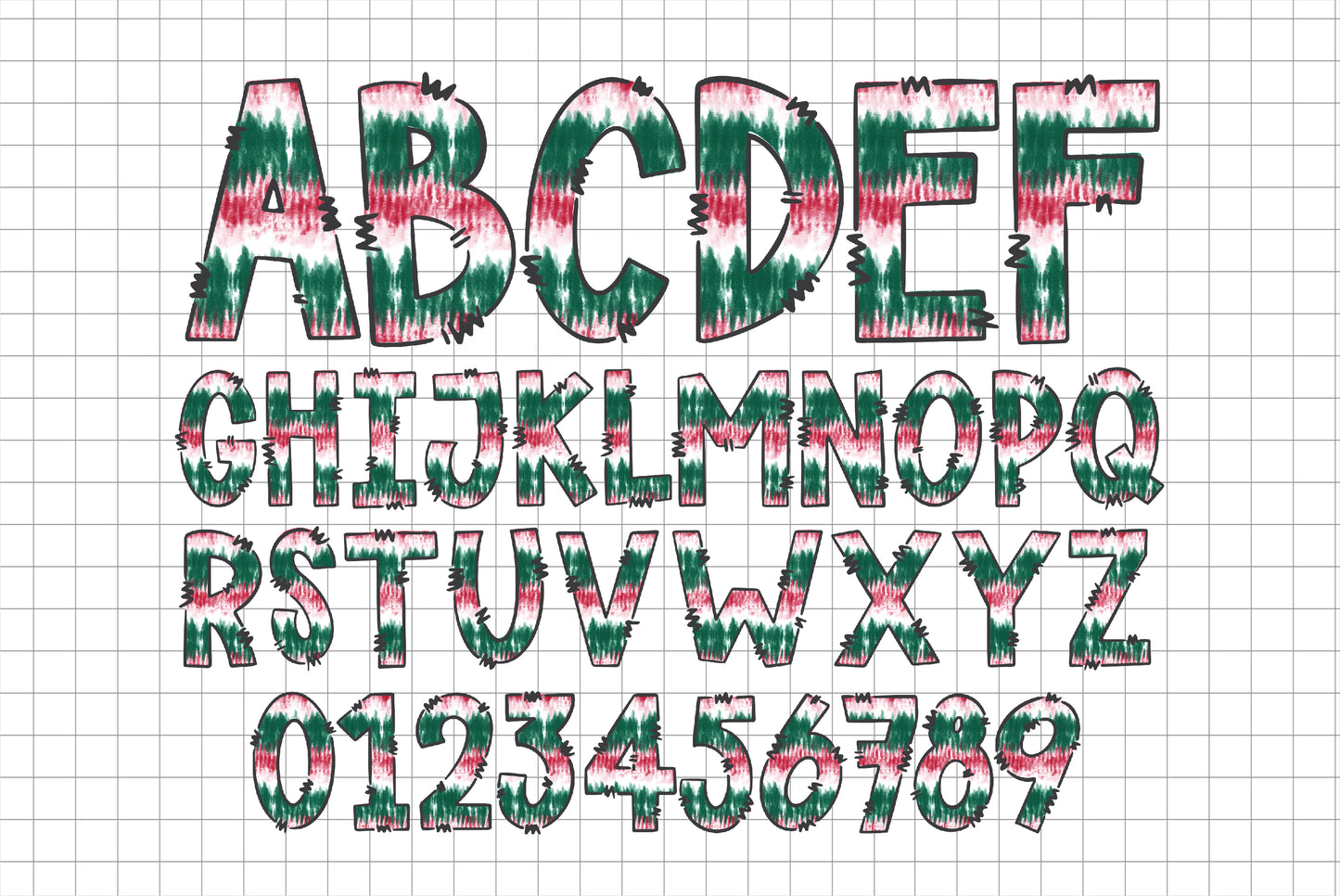 Christmas Tie Dye Alphabet