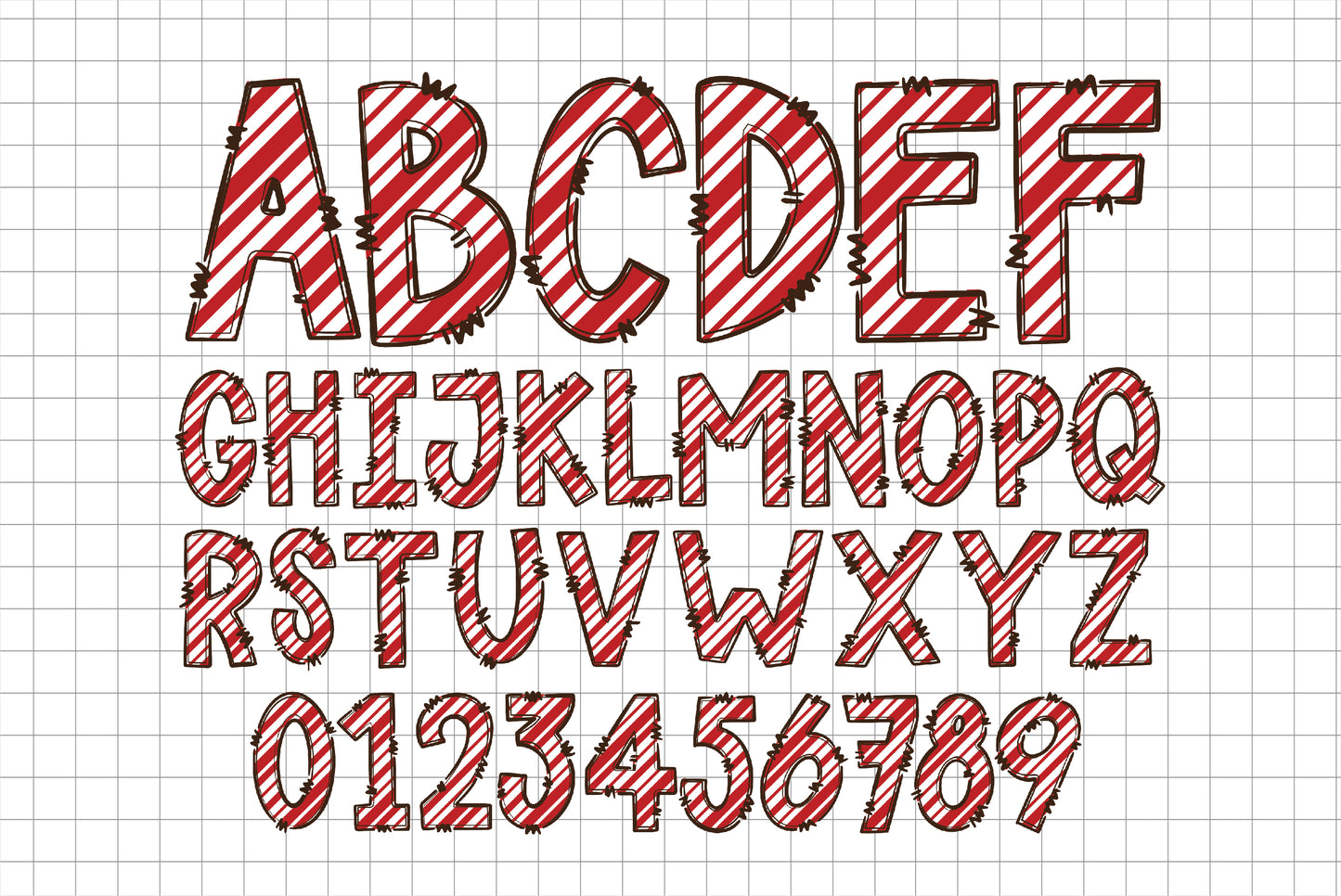 Christmas Alphabet PNG Sublimation