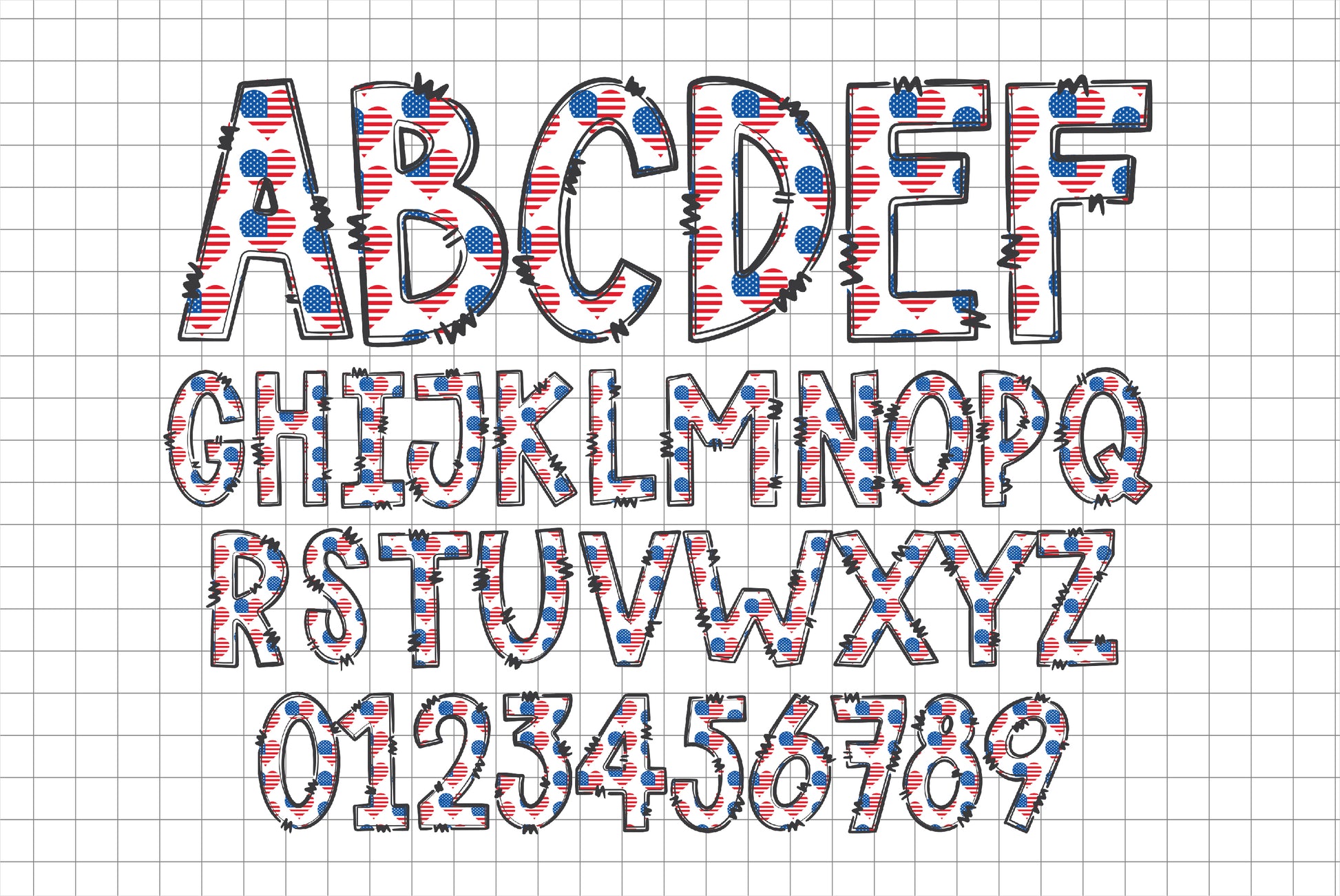 4th of July Alphabet Sublimation