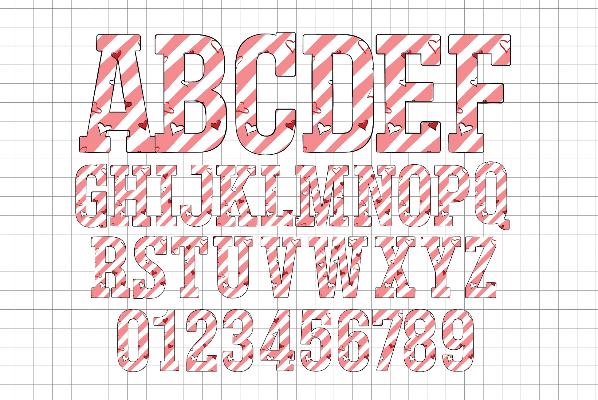 Striped Alphabet Letters