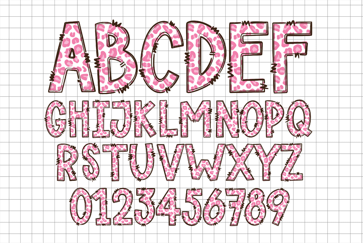 Pink Leopard Letters