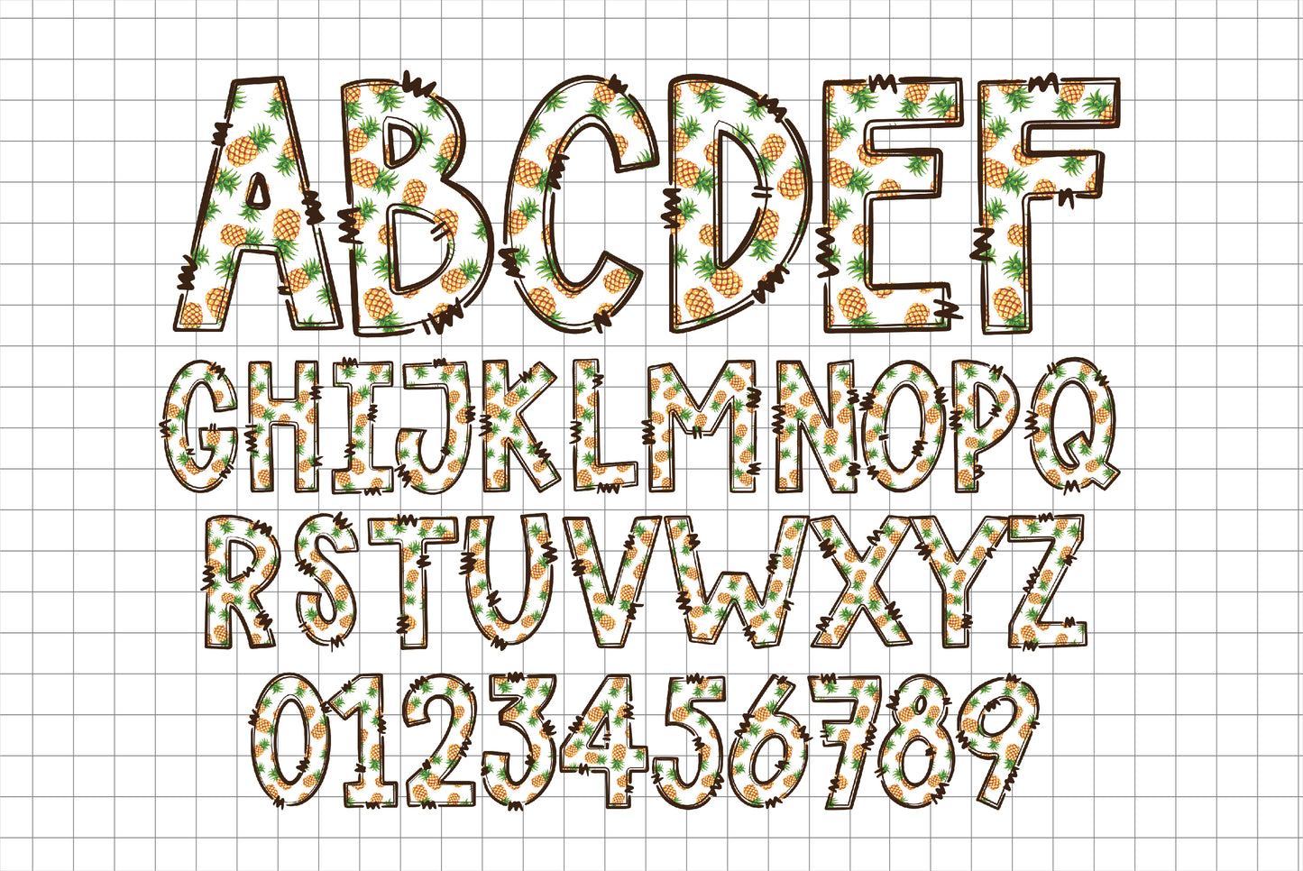 Fruit Doodle Alphabet Letters