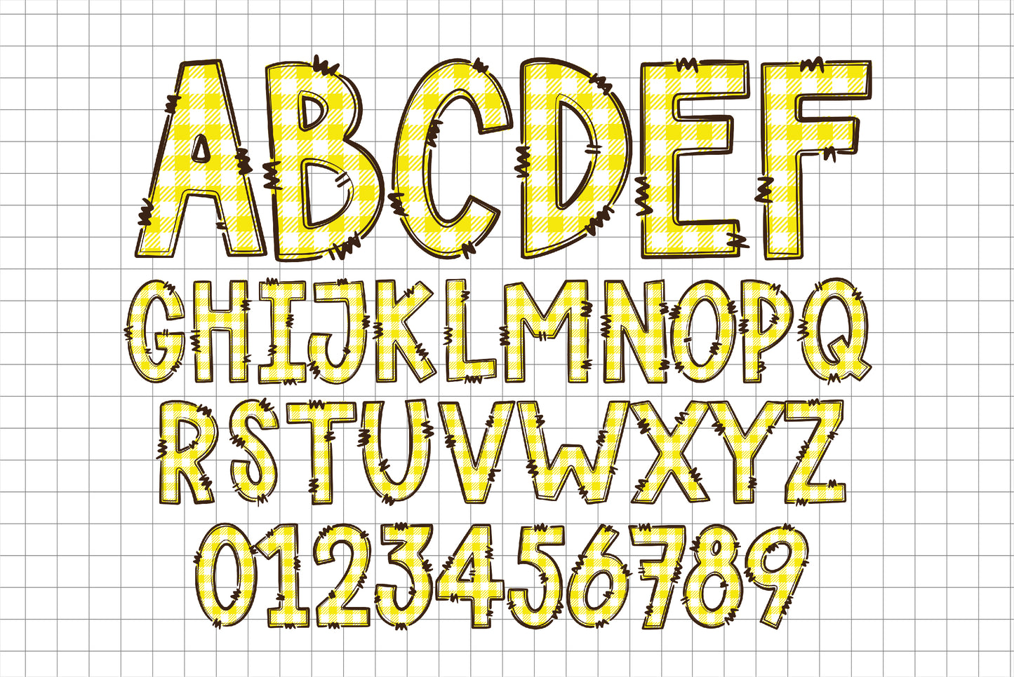 Yellow Blue Lemon Alphabet Letters