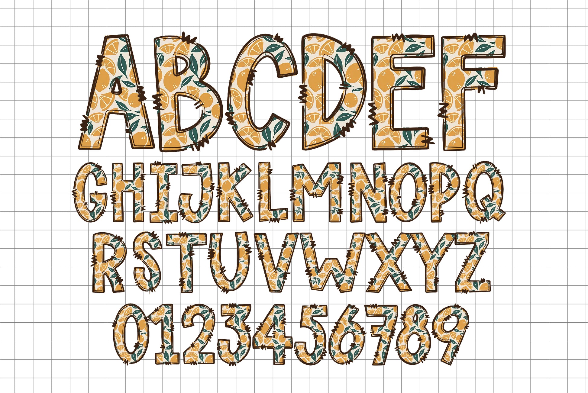 Summer Orange Alphabet Letters