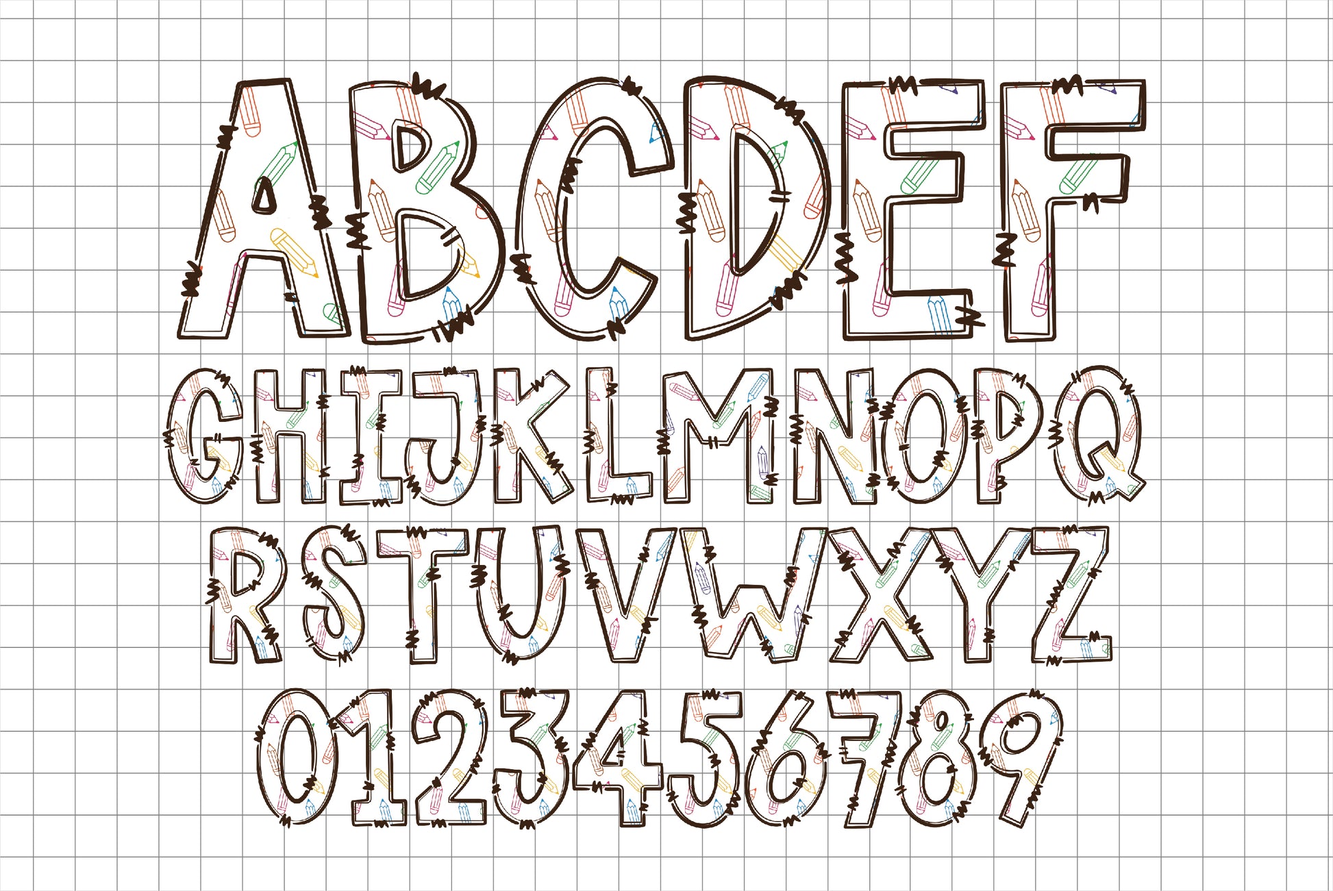 school alphabet png sublimation