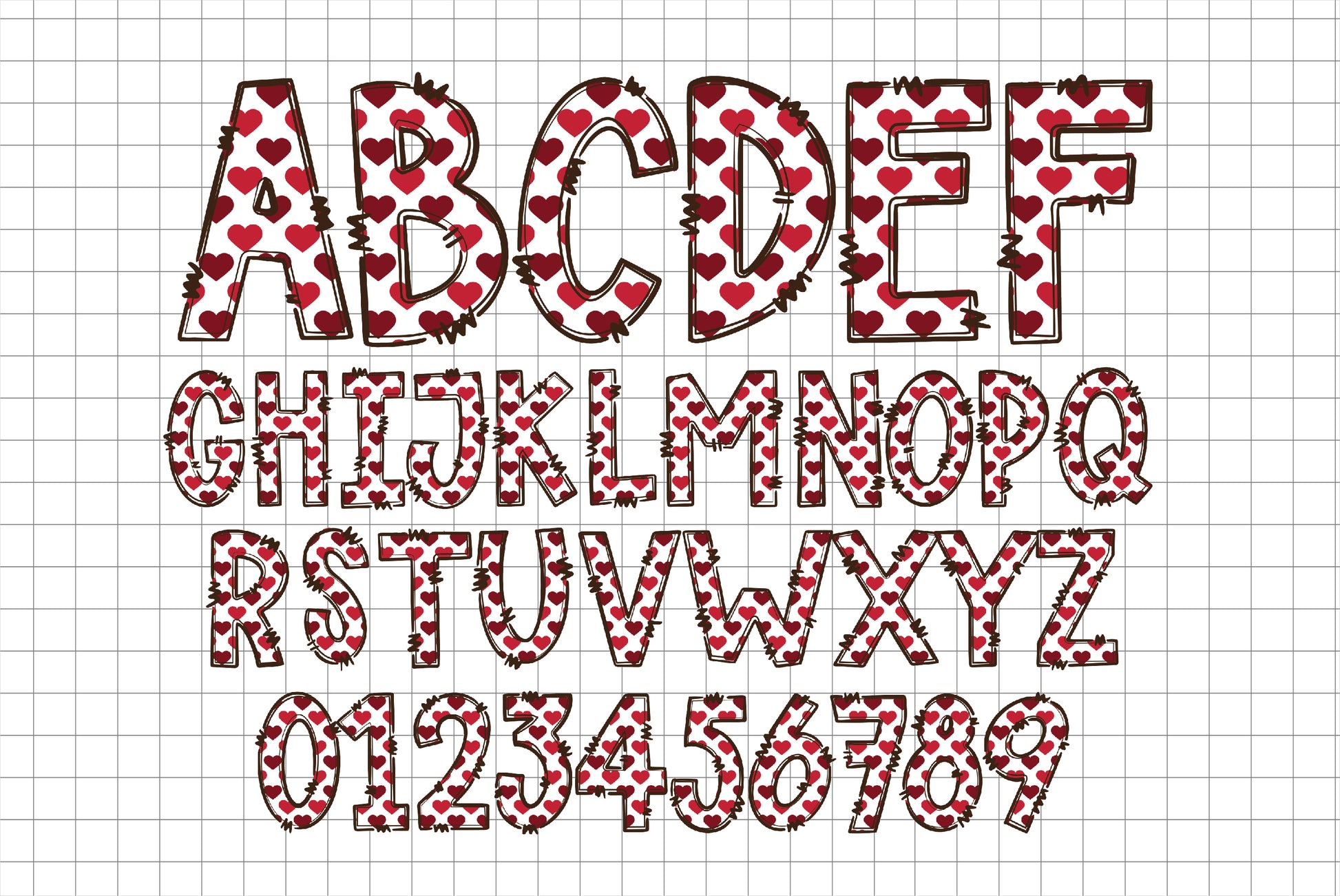 Valentine Alphabet PNG