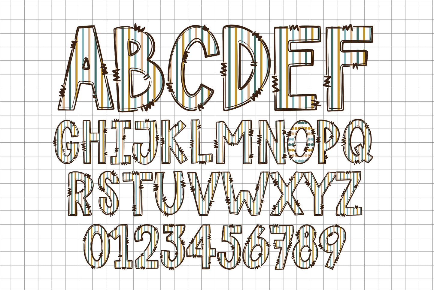 Striped Alphabet Letter