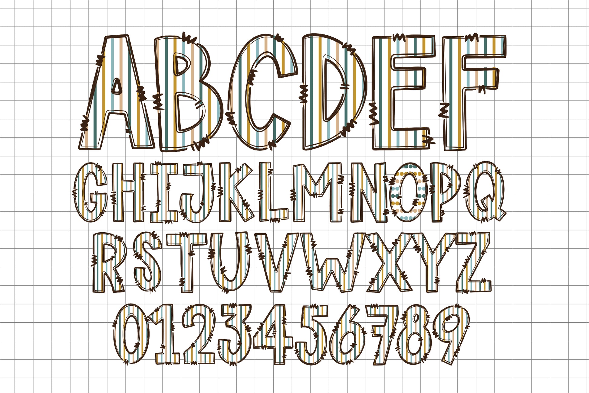 Striped Alphabet Letter