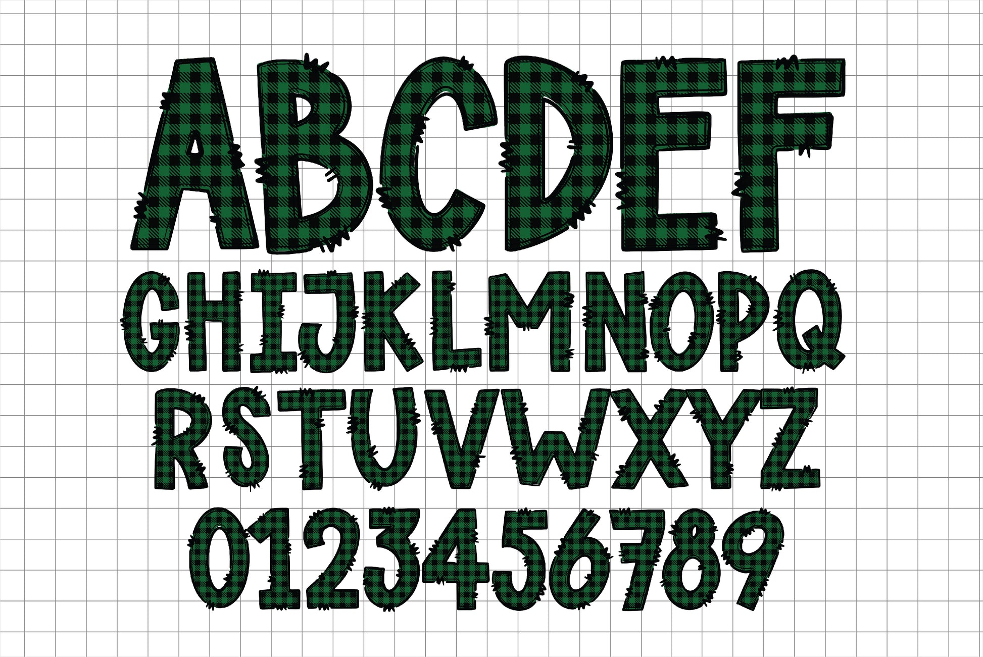 Green Black Doodle Letters