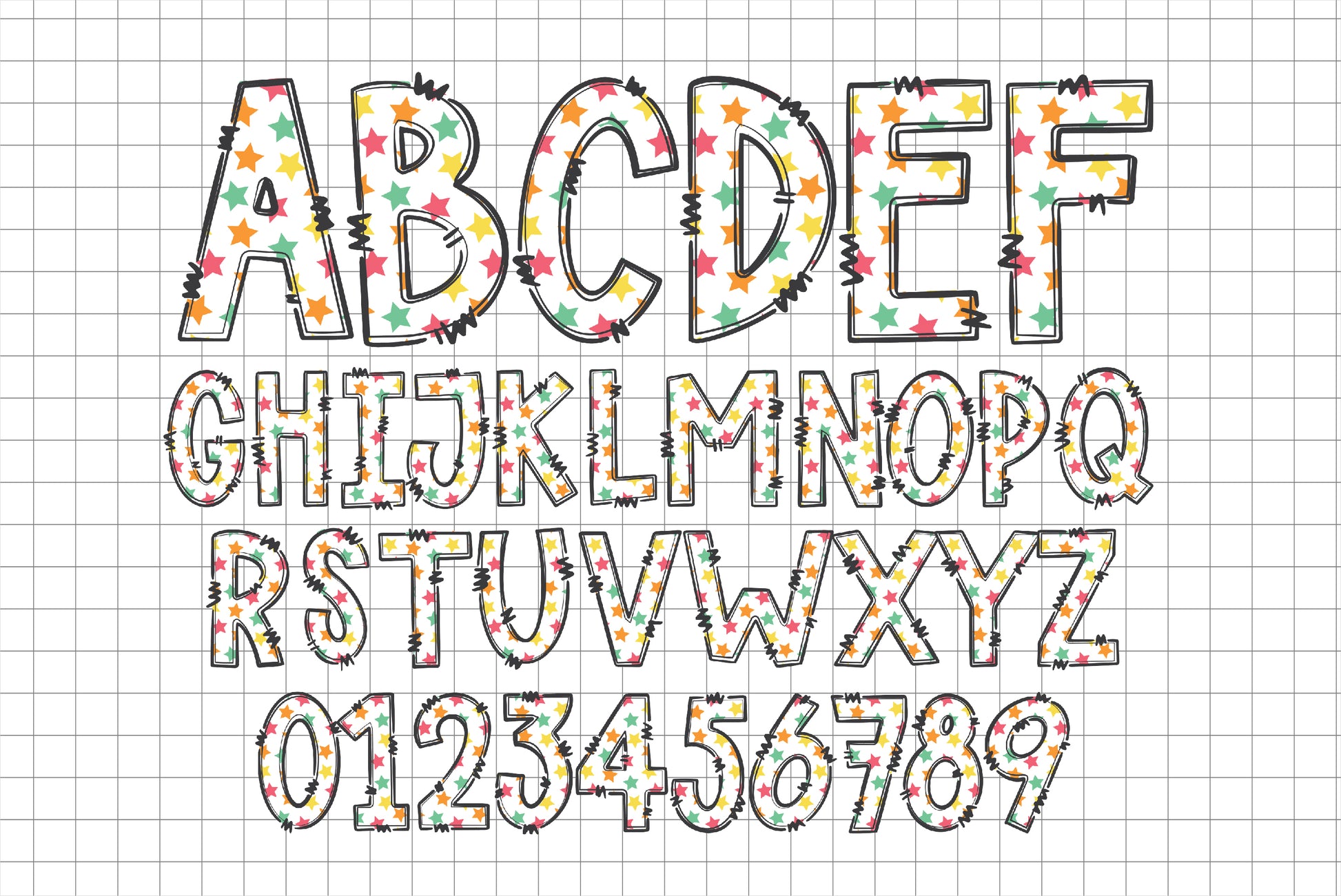 Summer Doodle Alphabet Letters