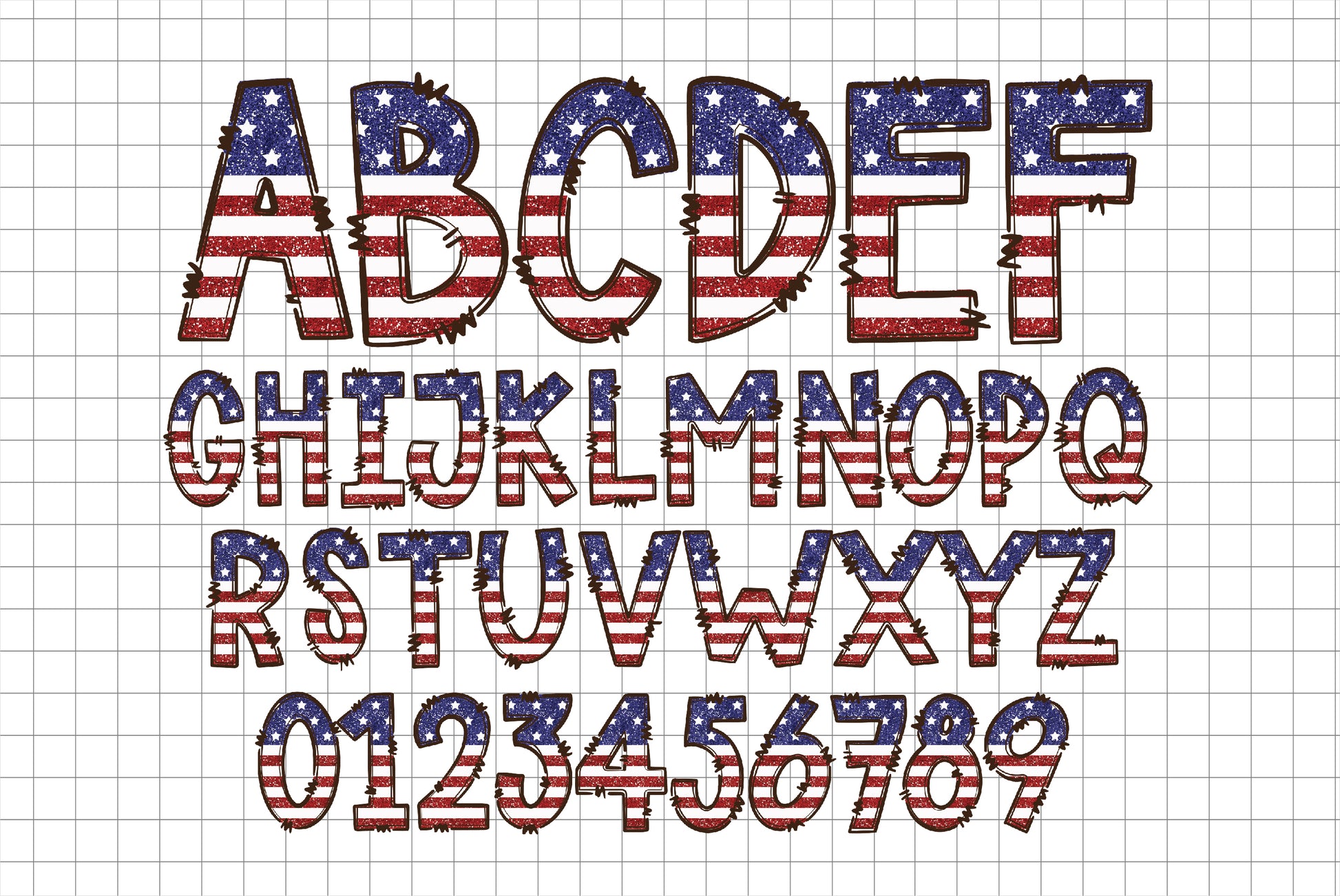 Patriotic Alphabet PNG