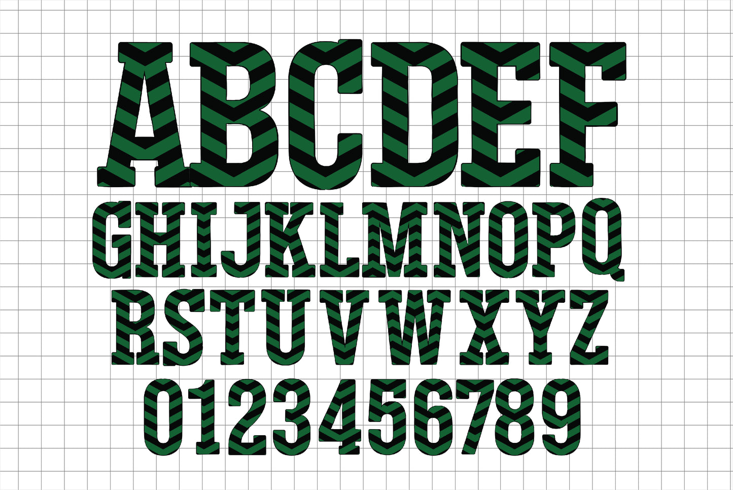 green black sport alphabet letters