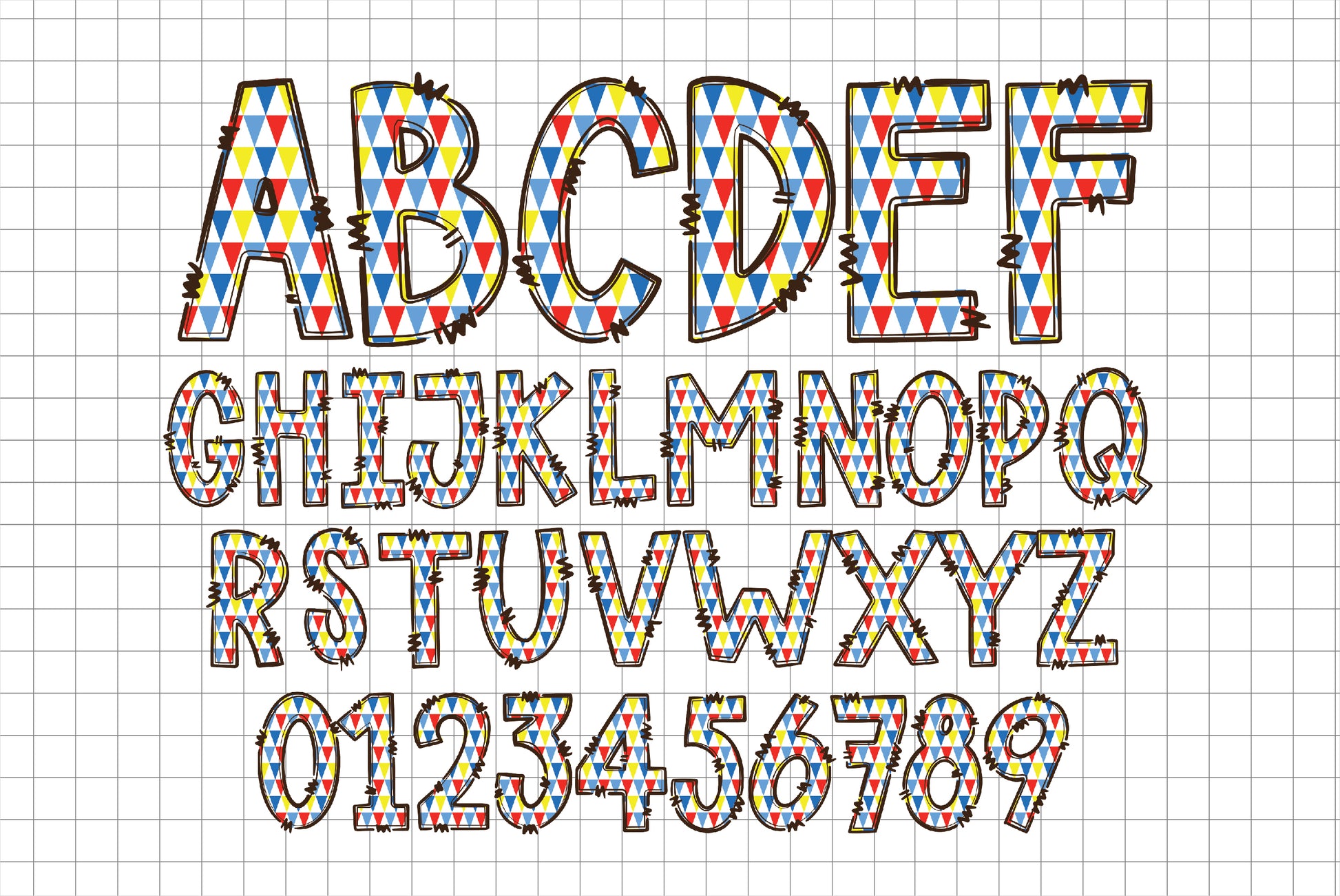 School Doodle Alphabet Letters