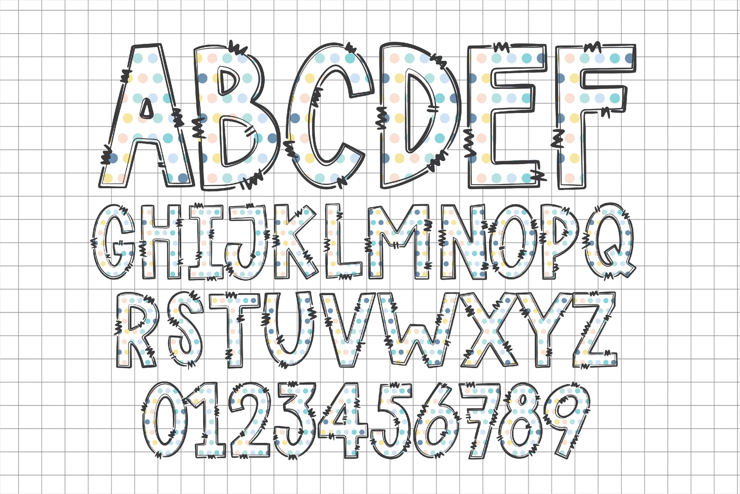 summer beach doodle alphabet bundle