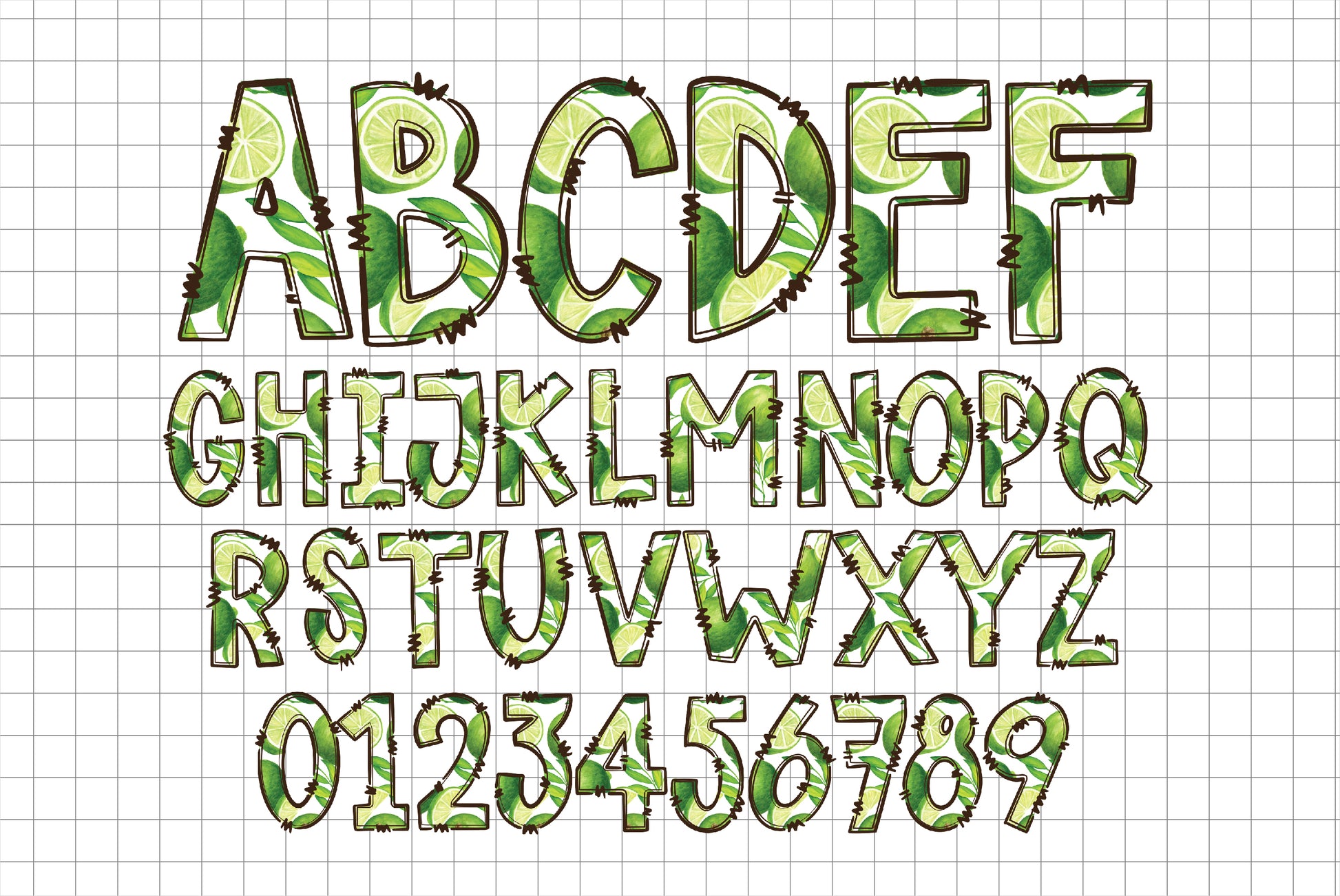 Fruit Doodle Letters