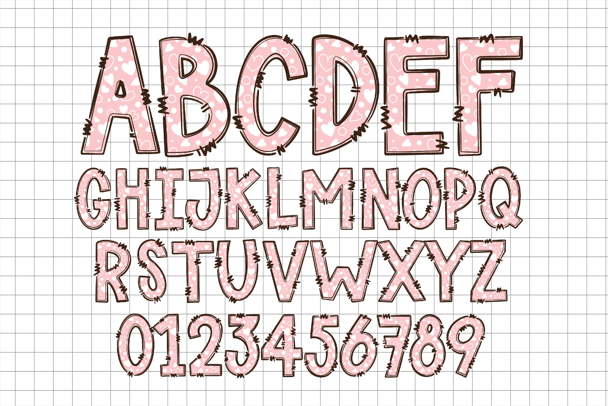 Valentine's Day Alphabet PNG Sublimation