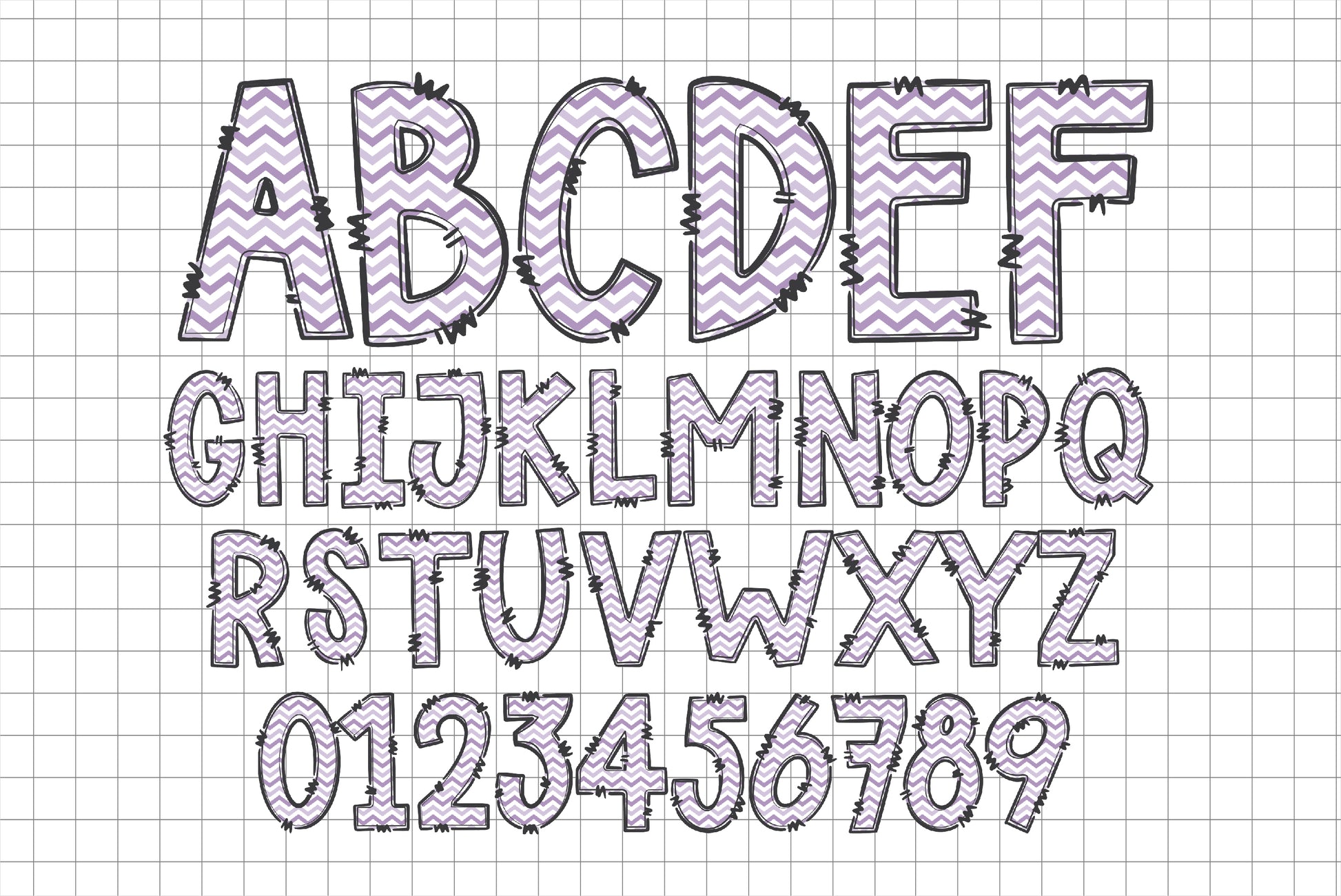 Purple Chevron Letters