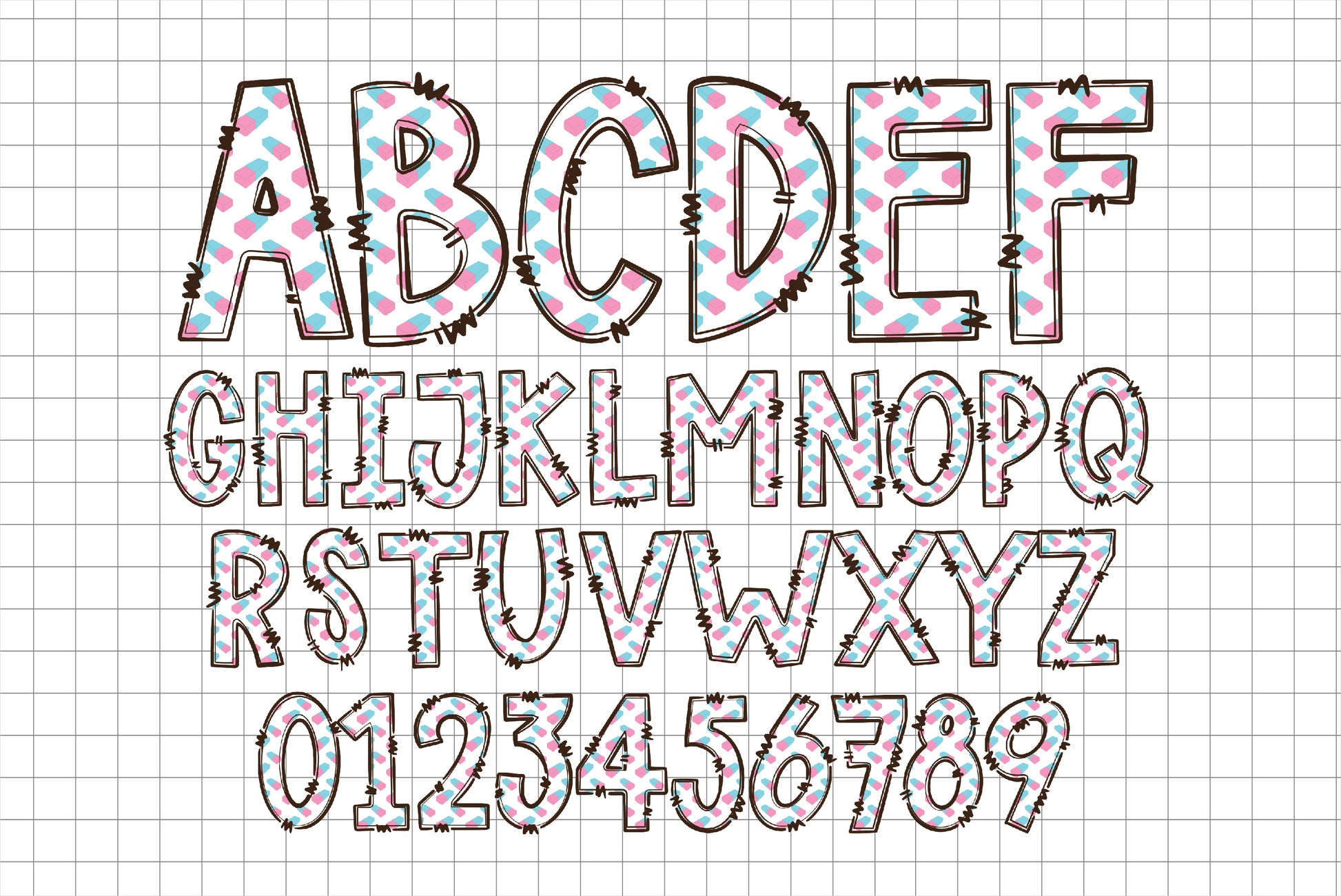 School Doodle Alphabet Letters