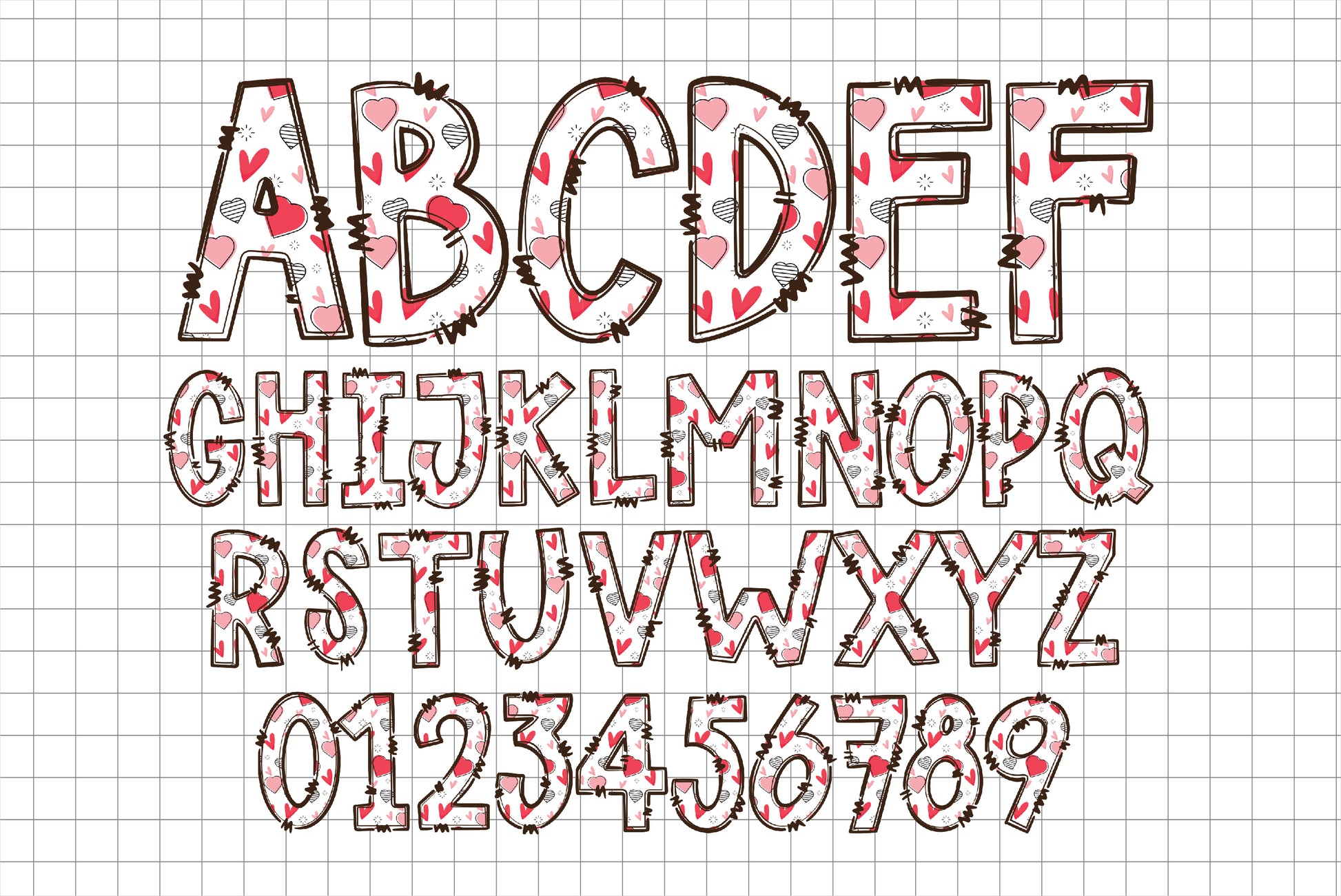 Heart Alphabet PNG