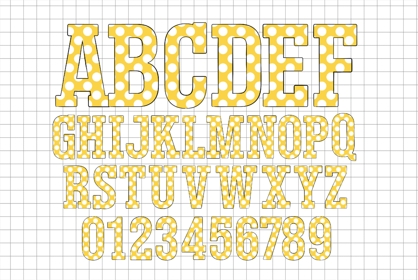 Yellow Polka Dot Letter