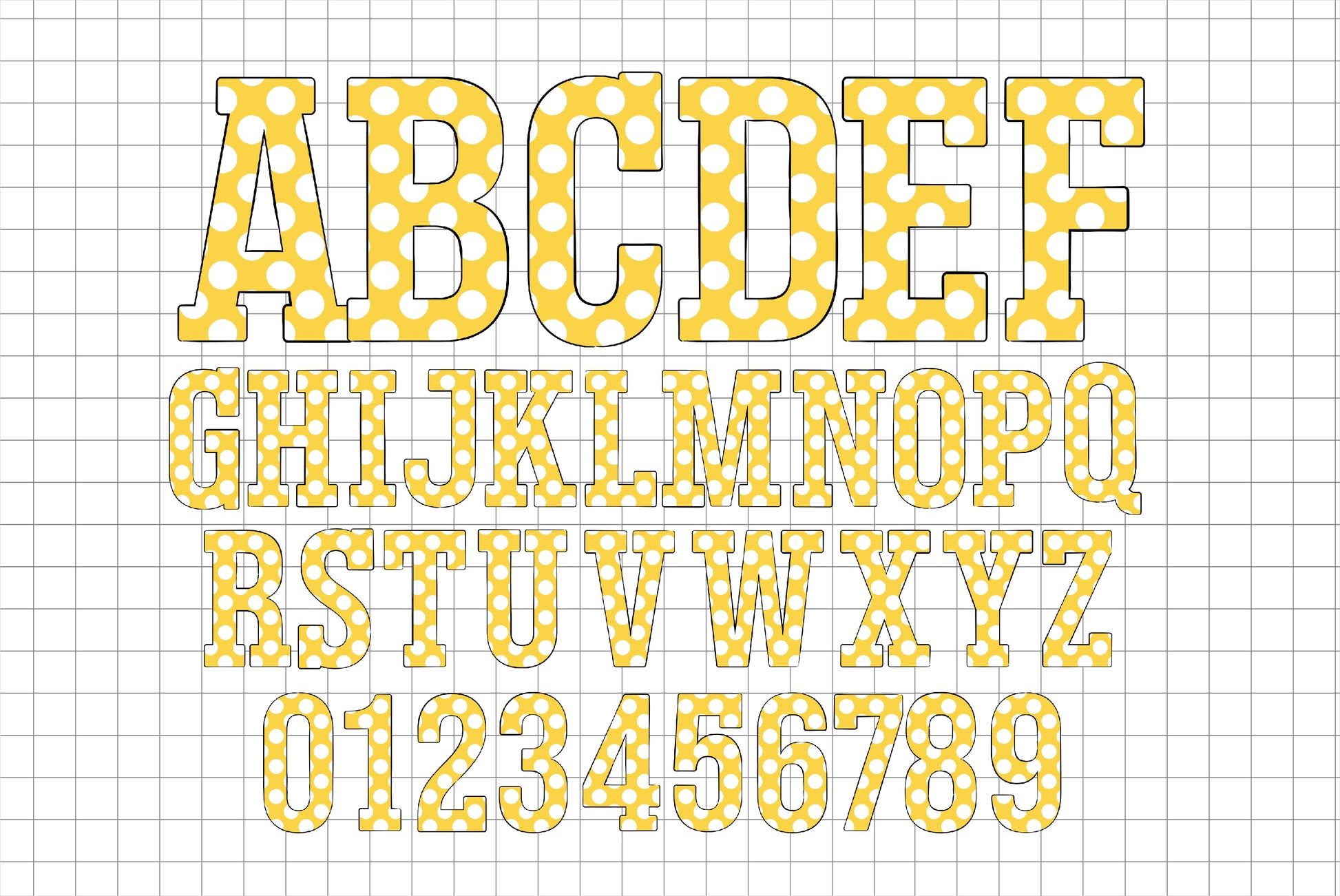 Yellow Polka Dot Letter