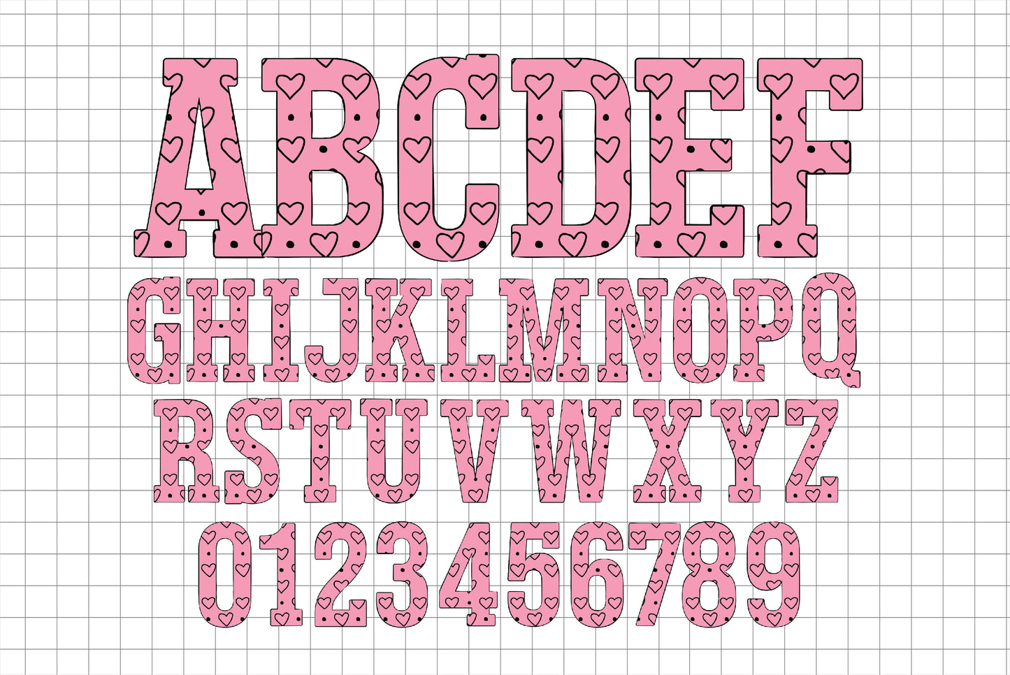 Black & Pink Valentines Letters