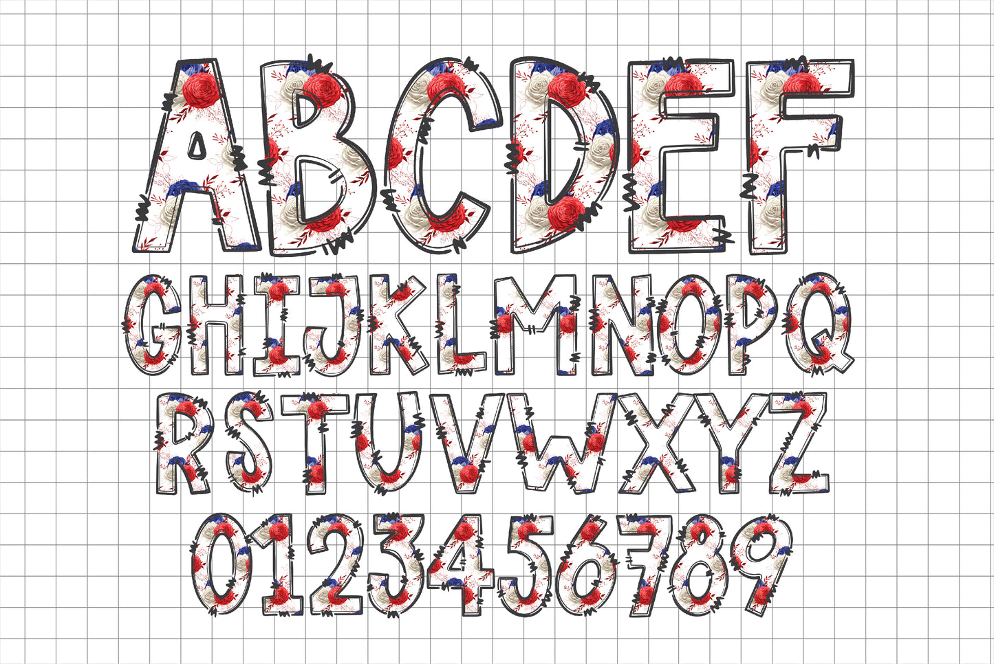 4th of July Alphabet Letters