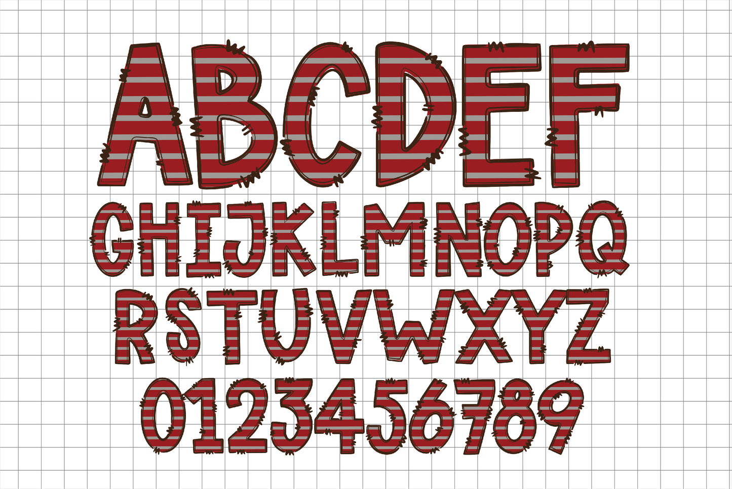 Grey Maroon Alphabet PNG