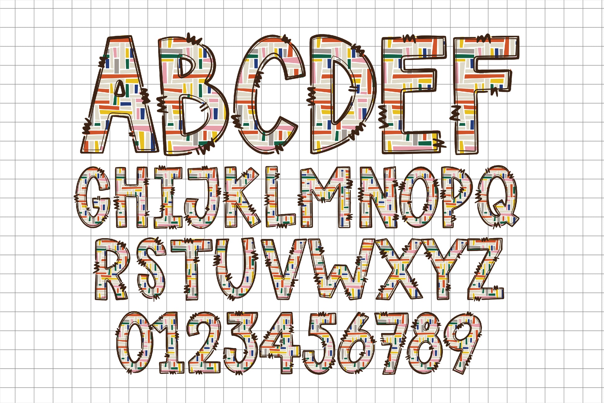 Vintage Summer Doodle Alphabet