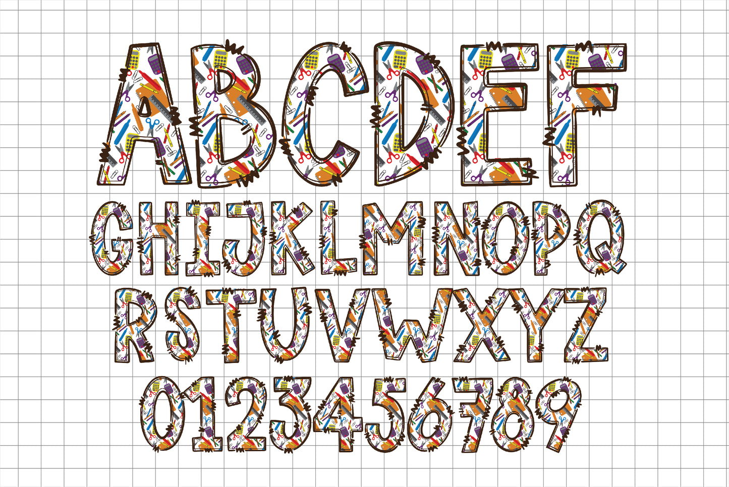 School Printable Font