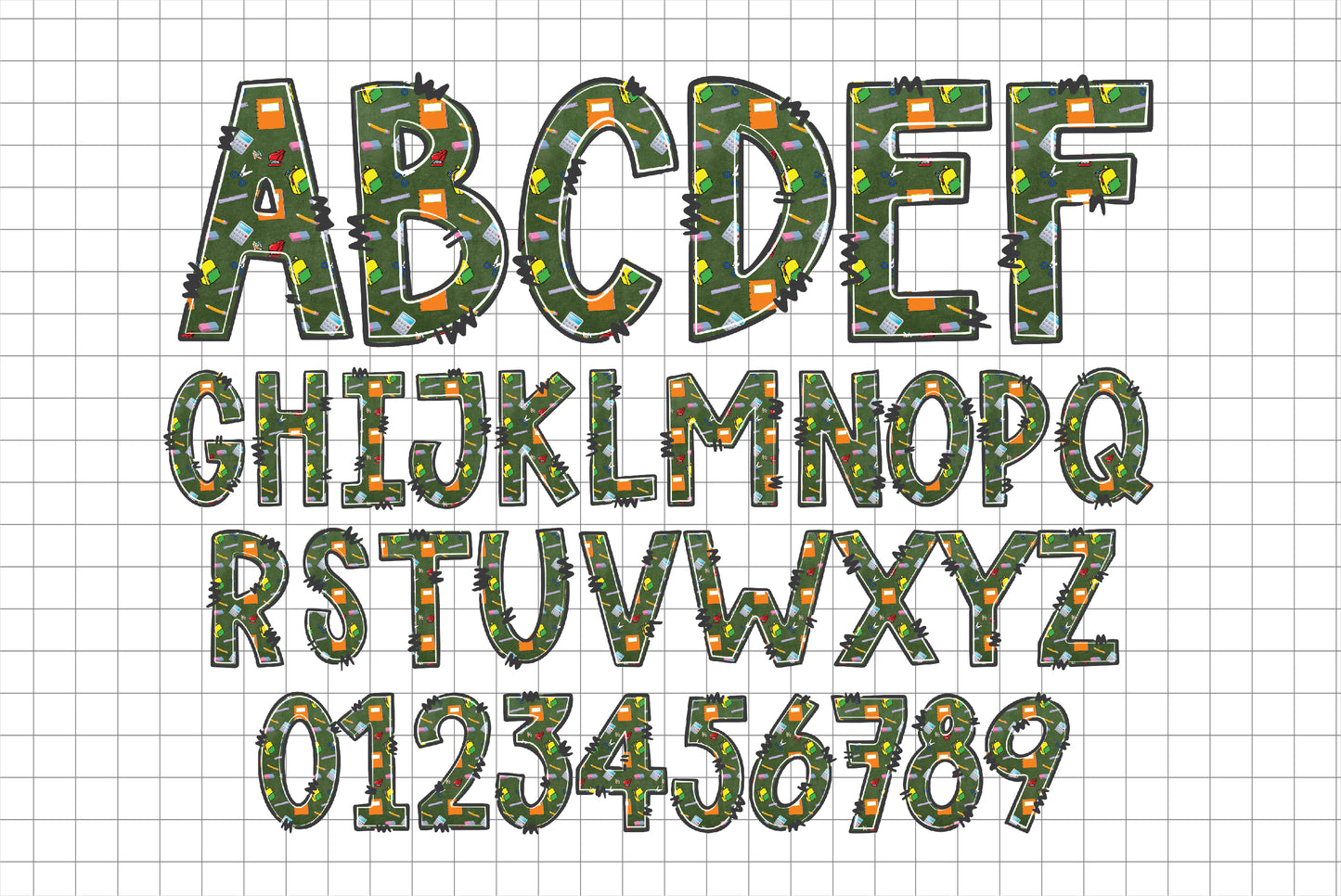 School Alphabet Sublimation