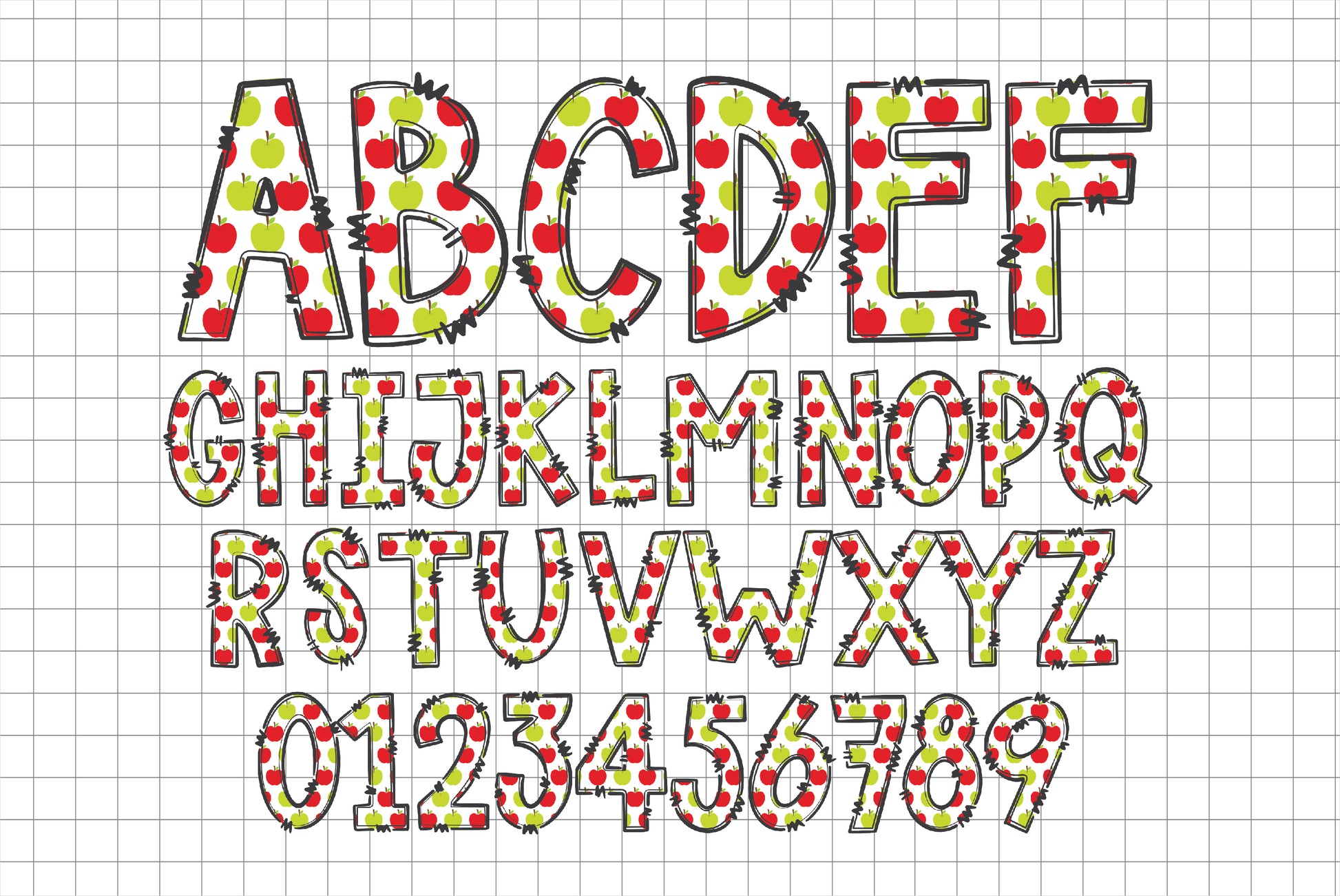 Cute School Alphabet PNG