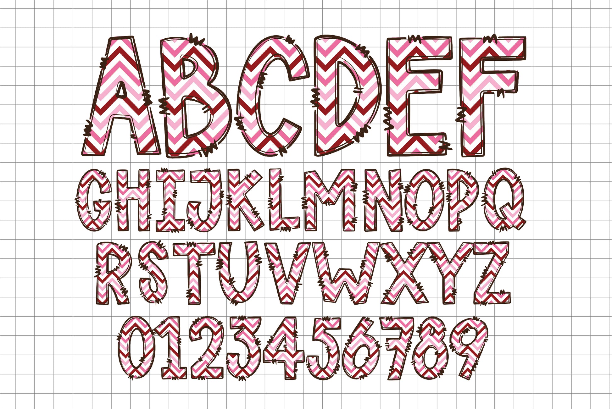 Valentines Doodle Letters