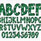 Green Black White Alphabet Letters