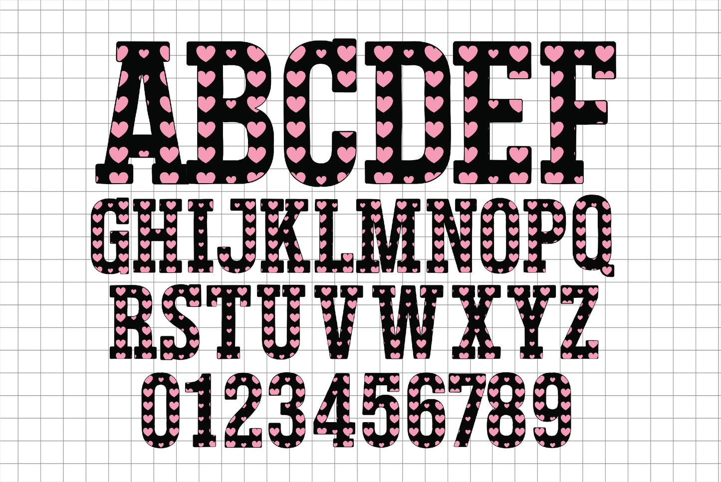 Black & Pink Valentines Letters