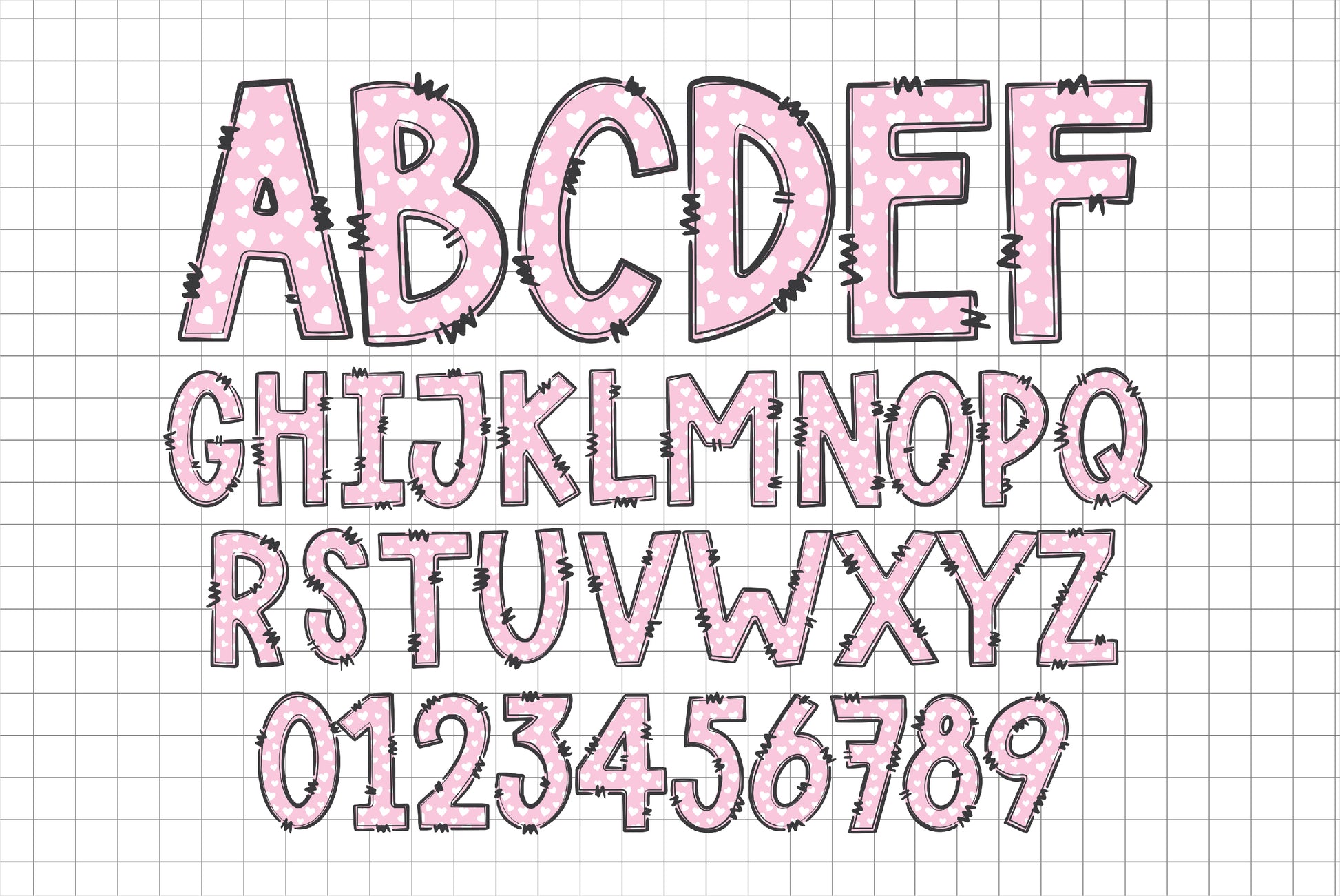 Valentines Alphabet PNG