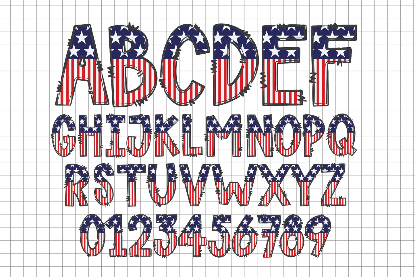 4th of July PNG Letters