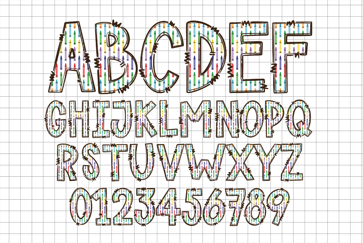 School Printable Font