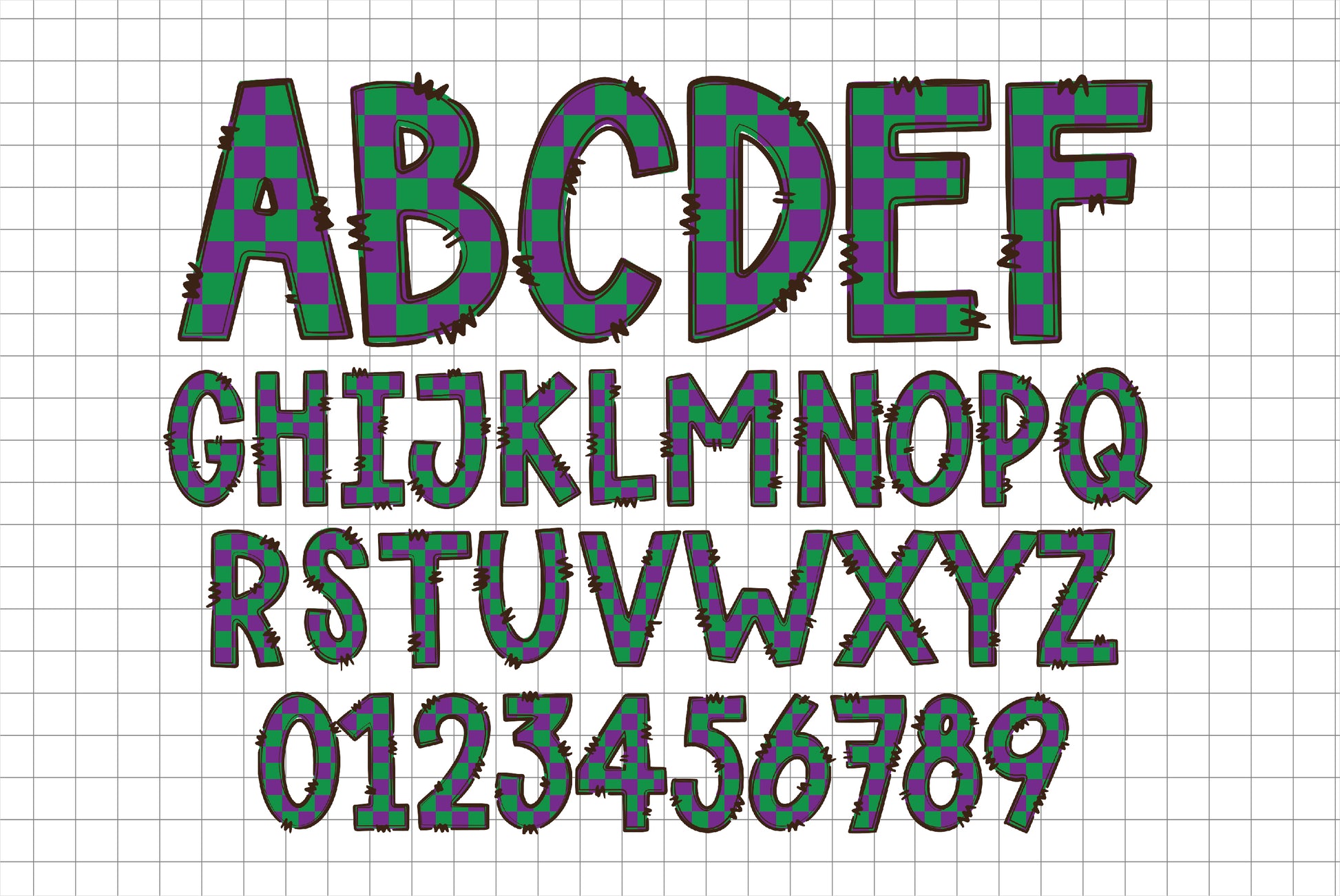 Mardi Gras Alphabet Doodle